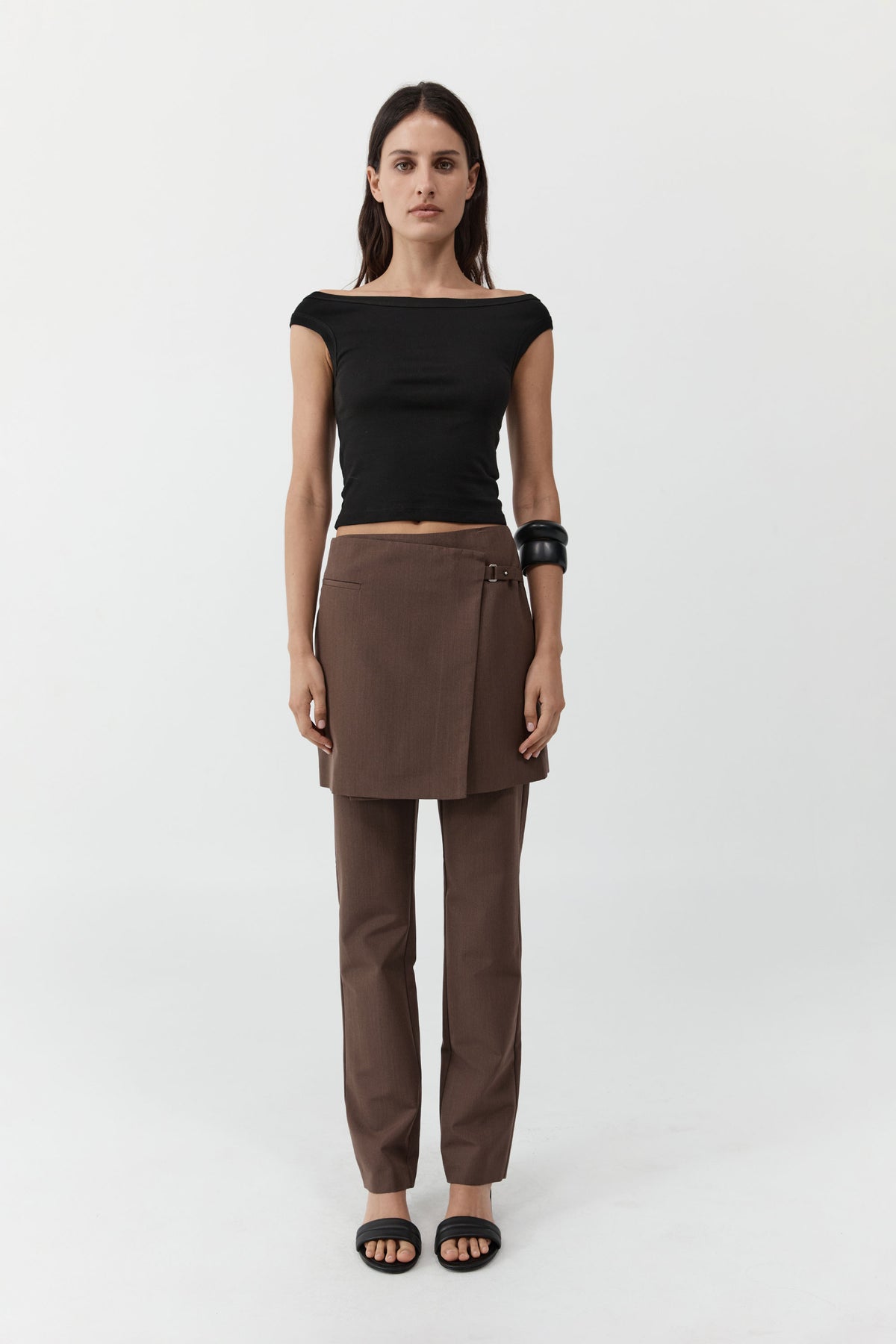 St. Agni - Wool and Silk Skirt - Brown