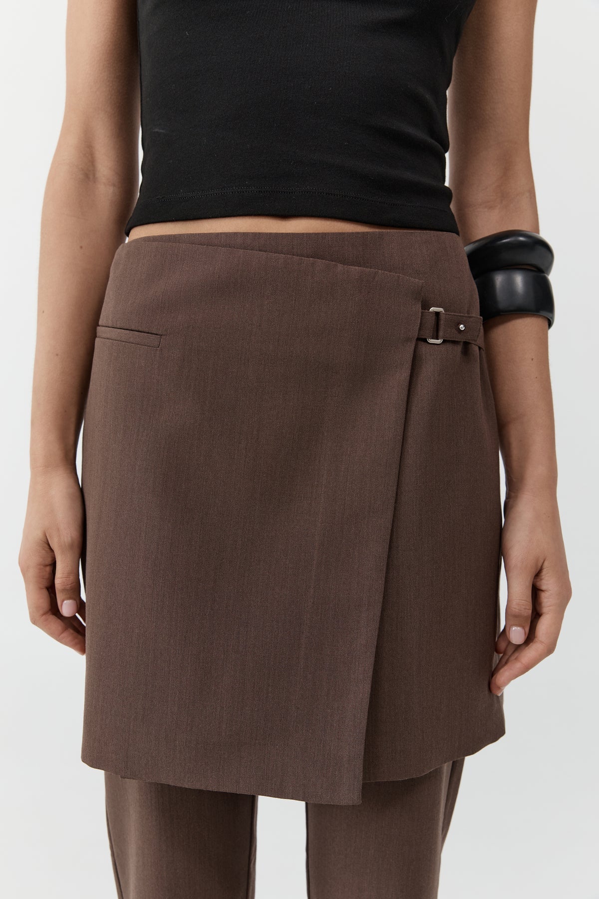 St. Agni - Wool and Silk Skirt - Brown