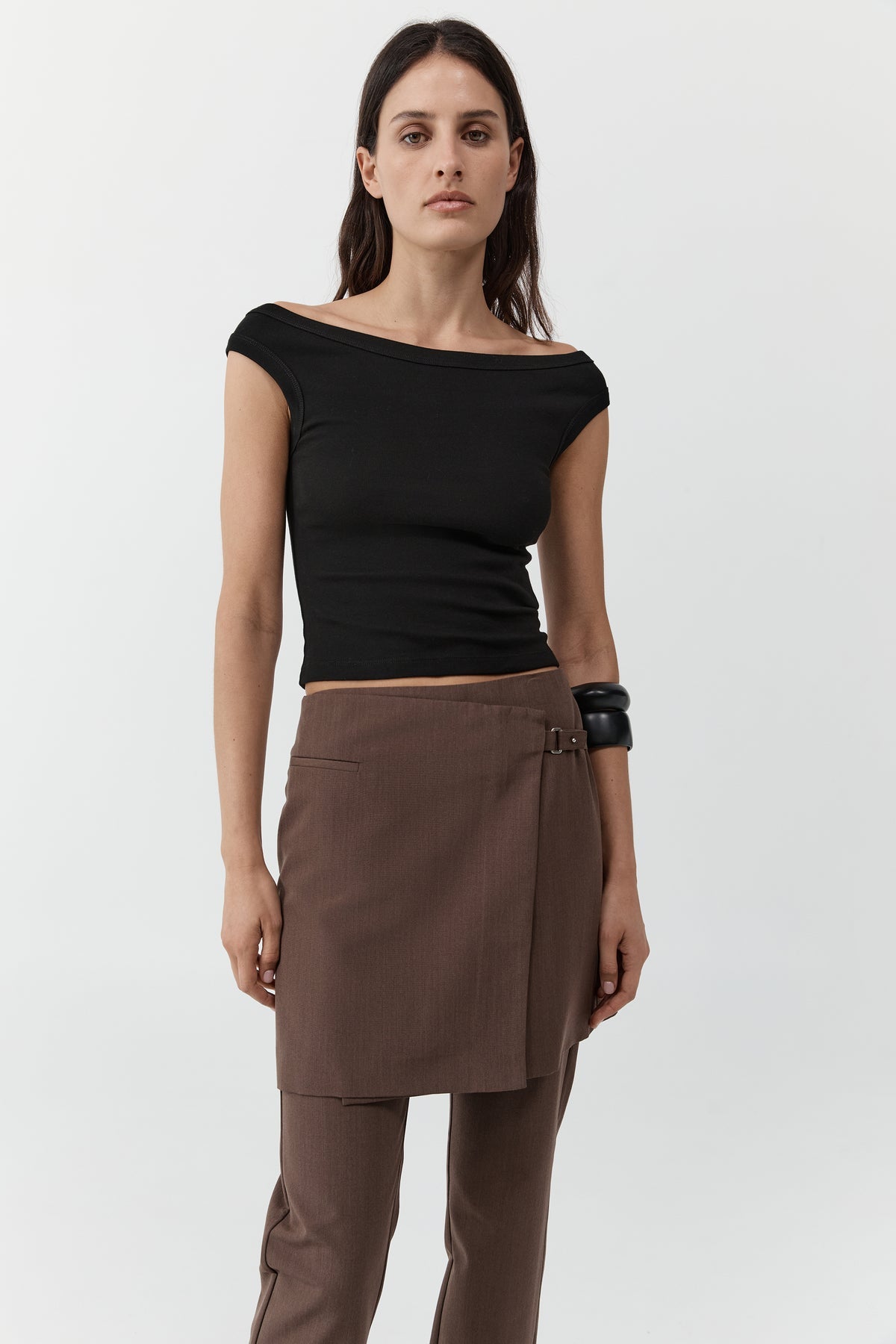St. Agni - Wool and Silk Skirt - Brown