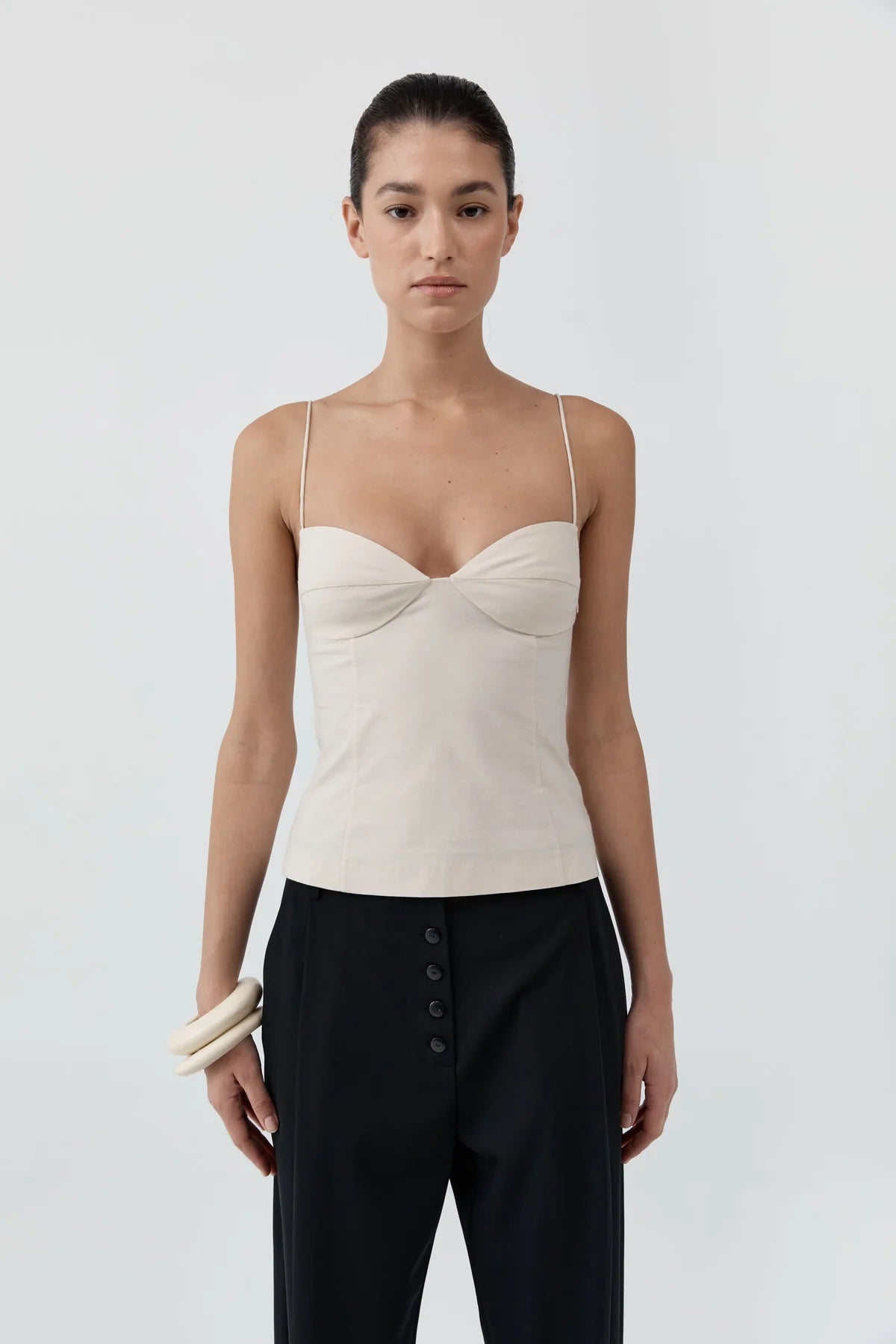 St. Agni - Stretch Cotton Cami Top - Porcelain