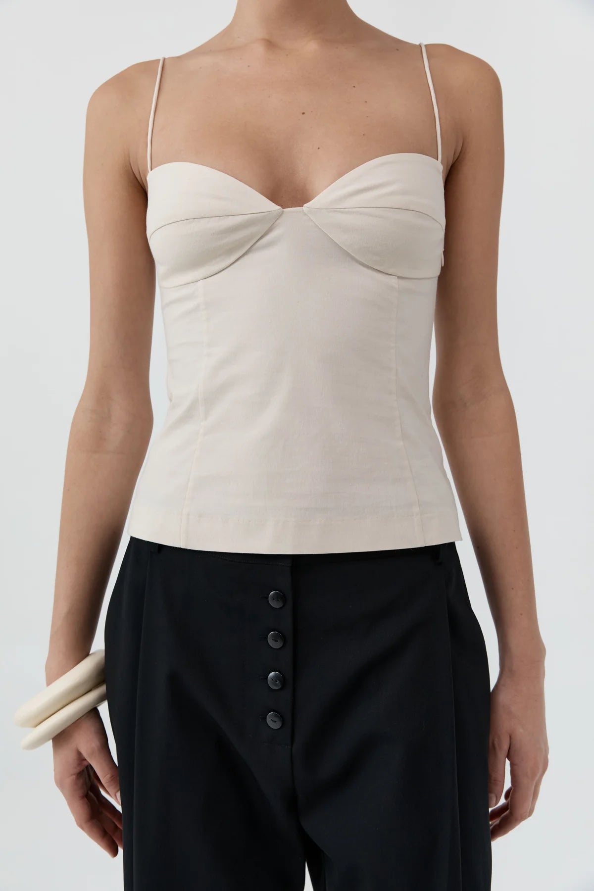 St. Agni - Stretch Cotton Cami Top - Porcelain