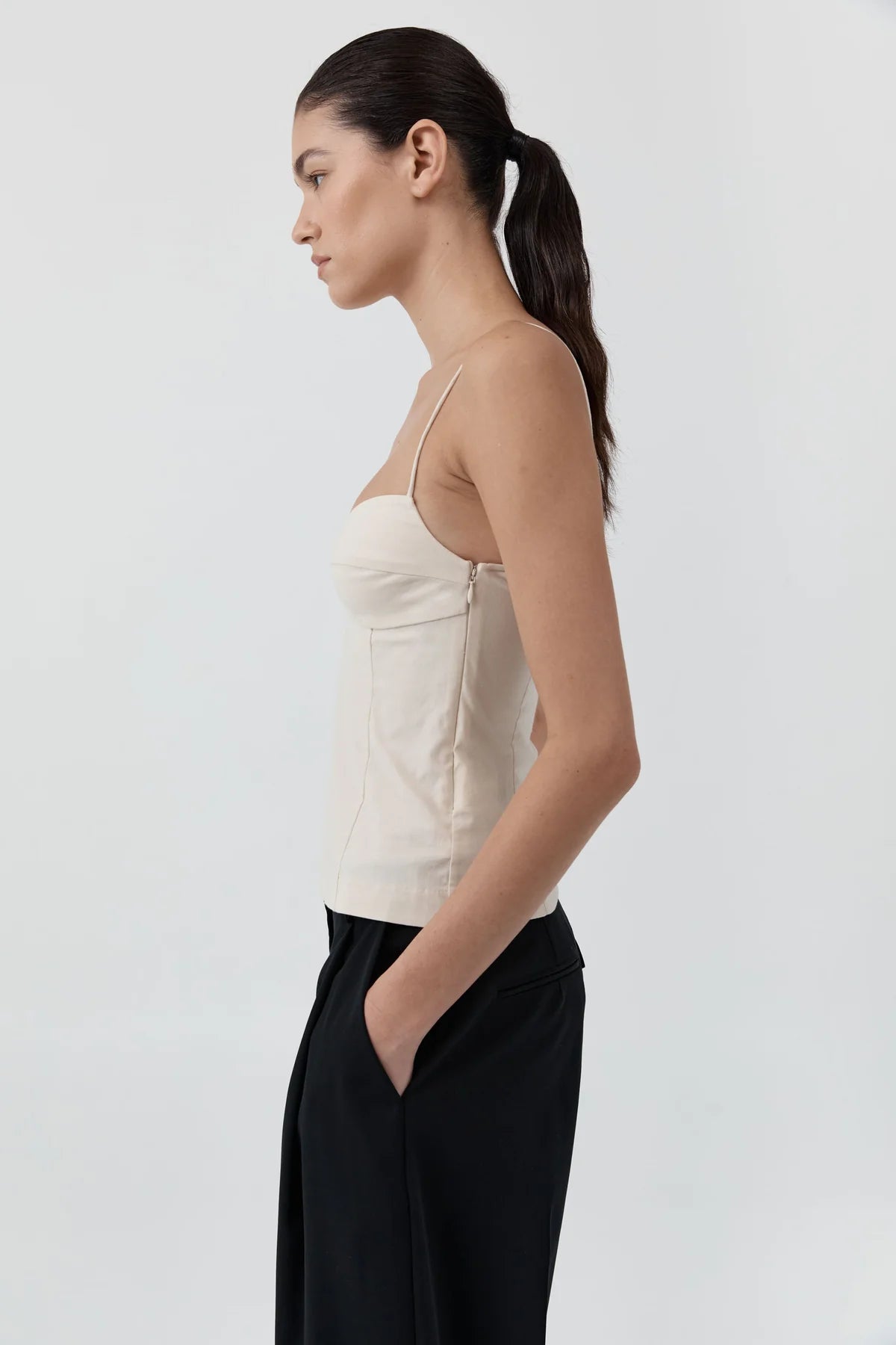 St. Agni - Stretch Cotton Cami Top - Porcelain
