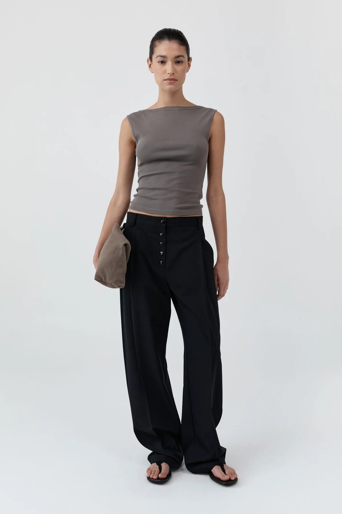 St. Agni - Organic Cotton Fitted Top - Clay