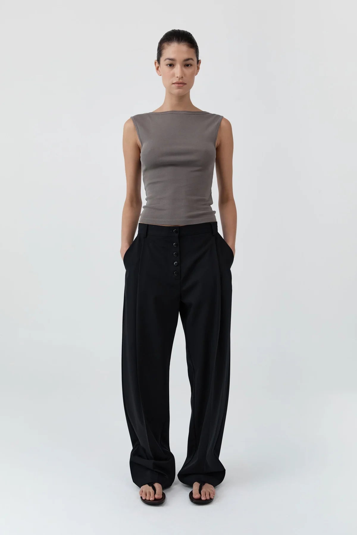 St. Agni - Organic Cotton Fitted Top - Clay