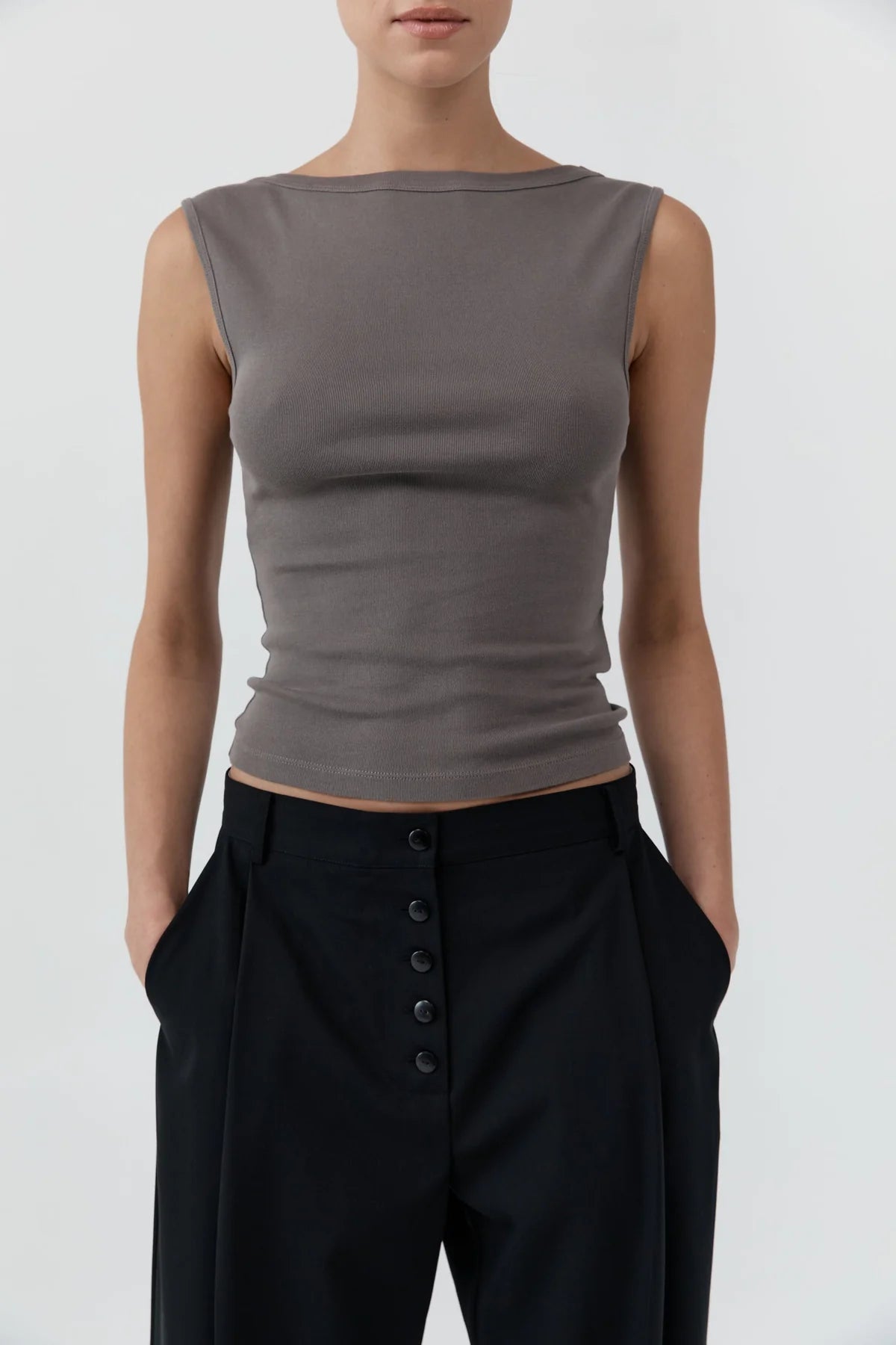 St. Agni - Organic Cotton Fitted Top - Clay