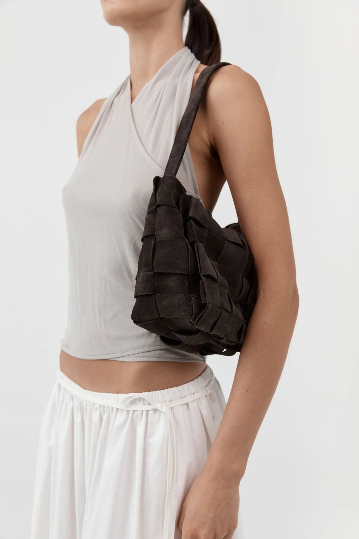 St. Agni - Suede Envelope Mini Bag - Coffee