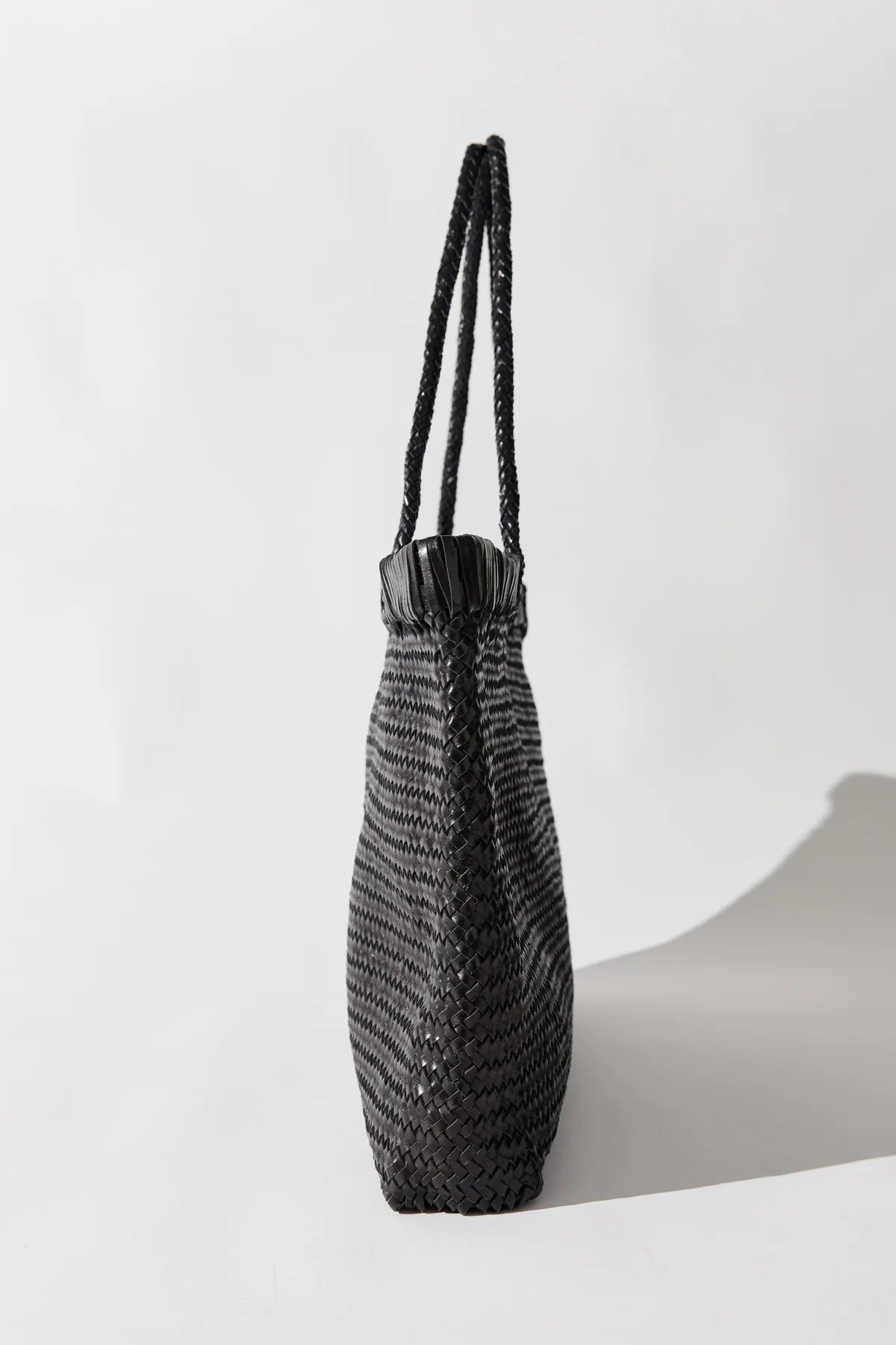St. Agni - Woven Leather Tote Bag - Black