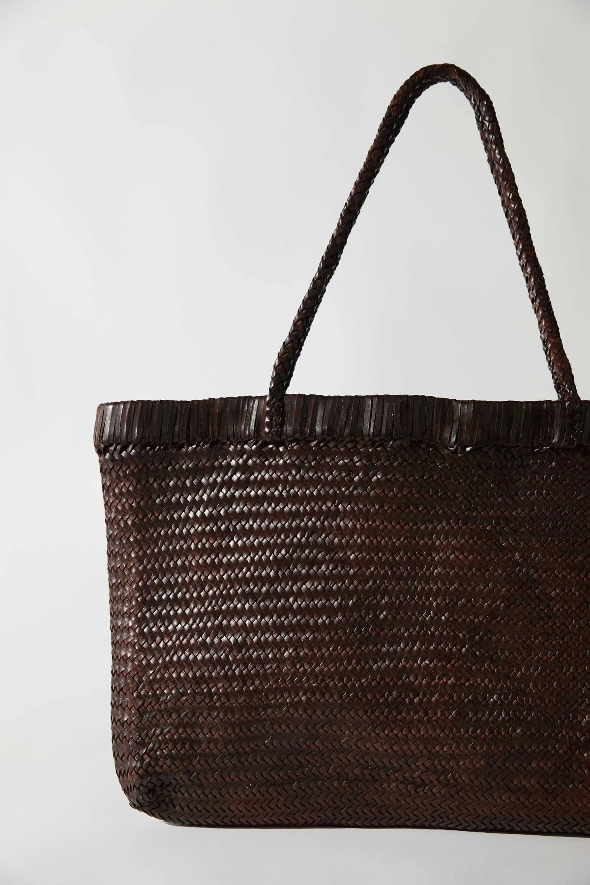 St. Agni - Woven Leather Tote Bag - Chocolate