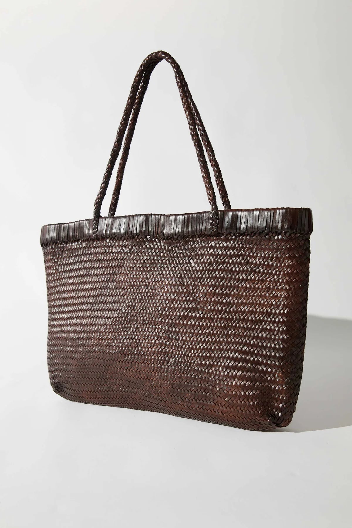 St. Agni - Woven Leather Tote Bag - Chocolate