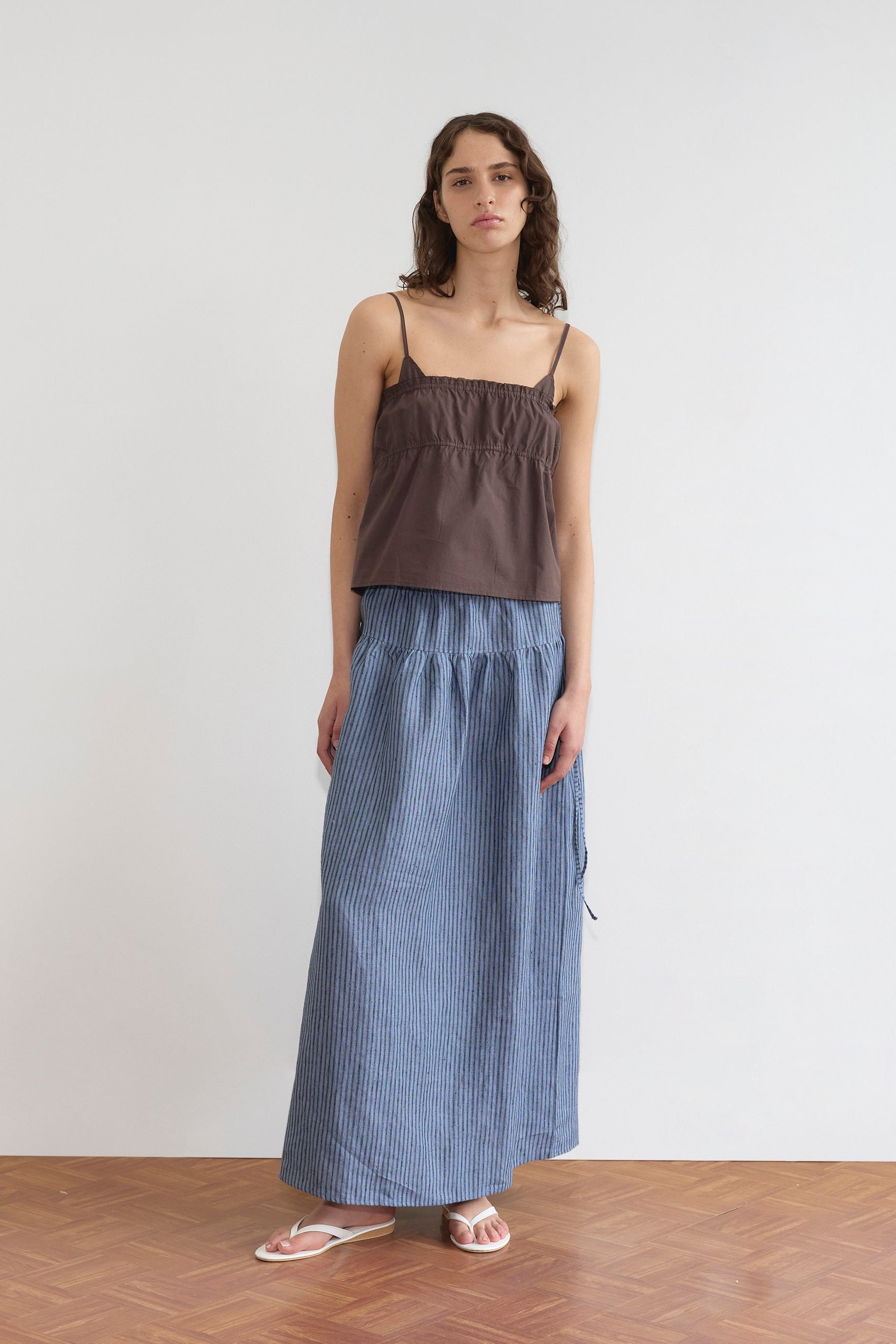 Deiji Studios - Maxi Skirt - Azure Stripe
