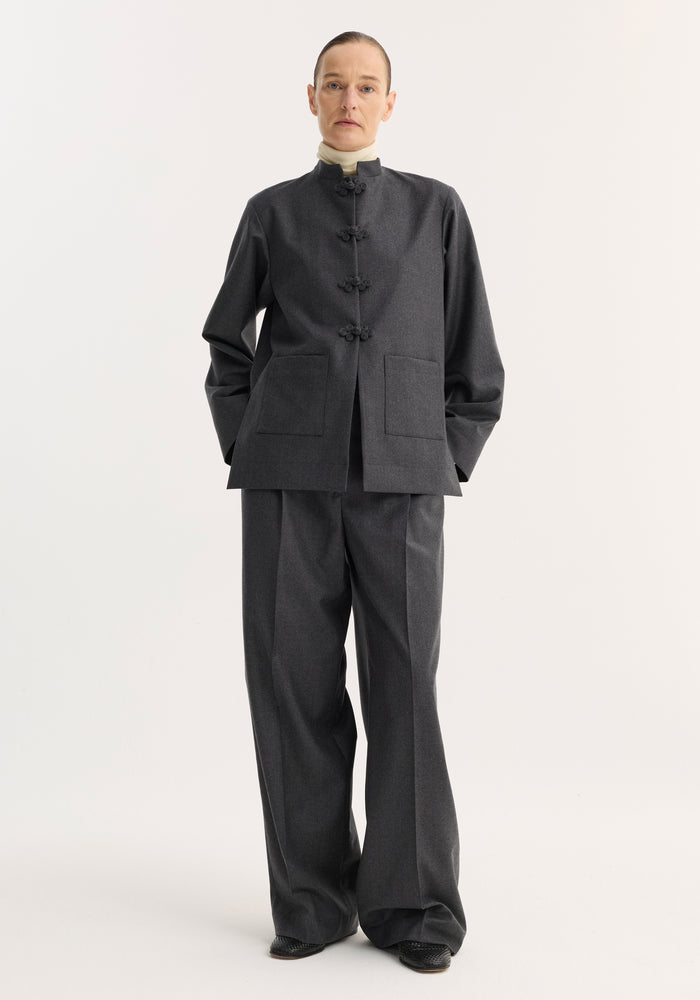 Róhe - Pankou Closure Jacket - Dark Grey Melange
