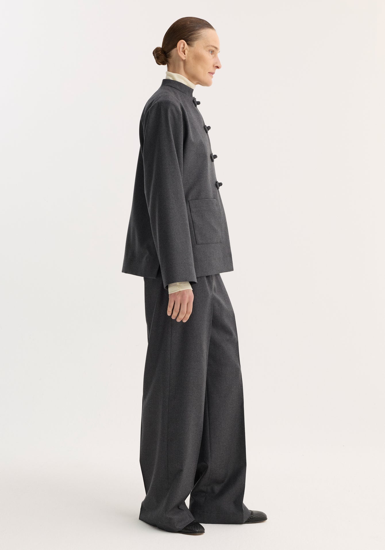 Róhe - Pankou Closure Jacket - Dark Grey Melange