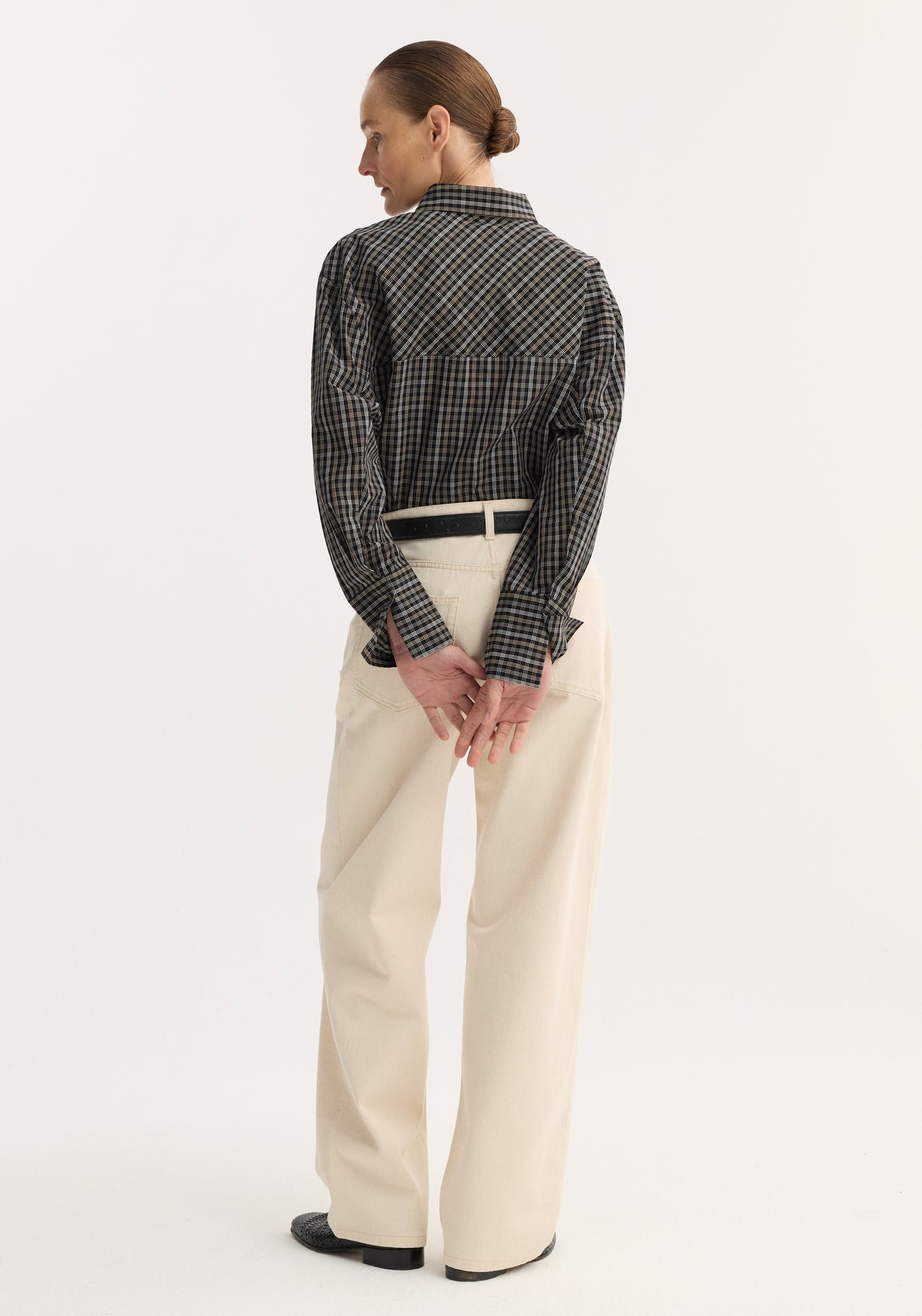 Róhe –  Checked Shirt - Black and Brown