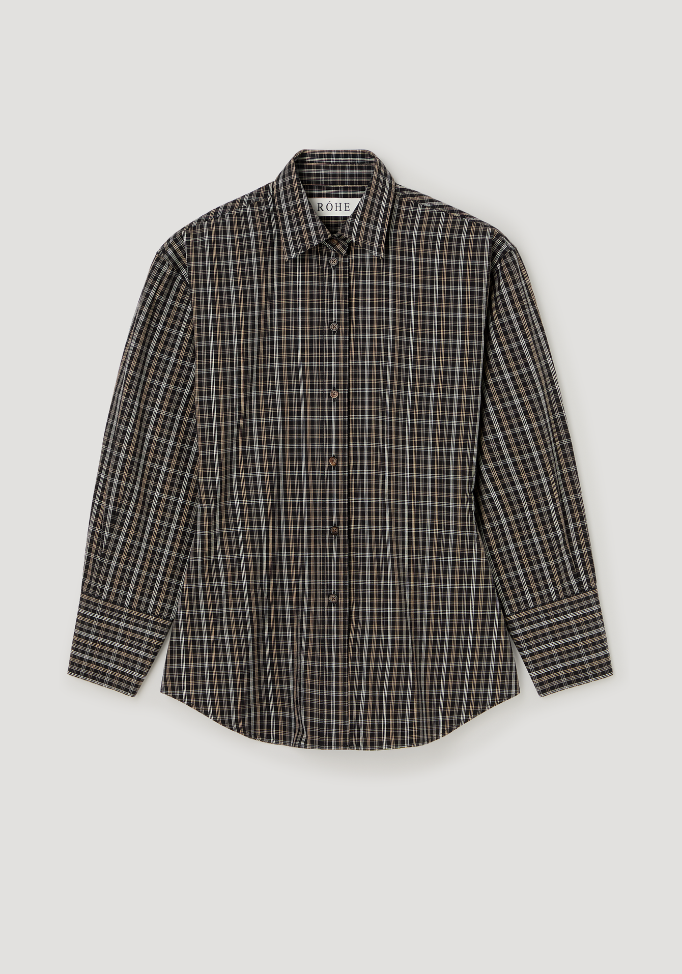 Róhe –  Checked Shirt - Black and Brown