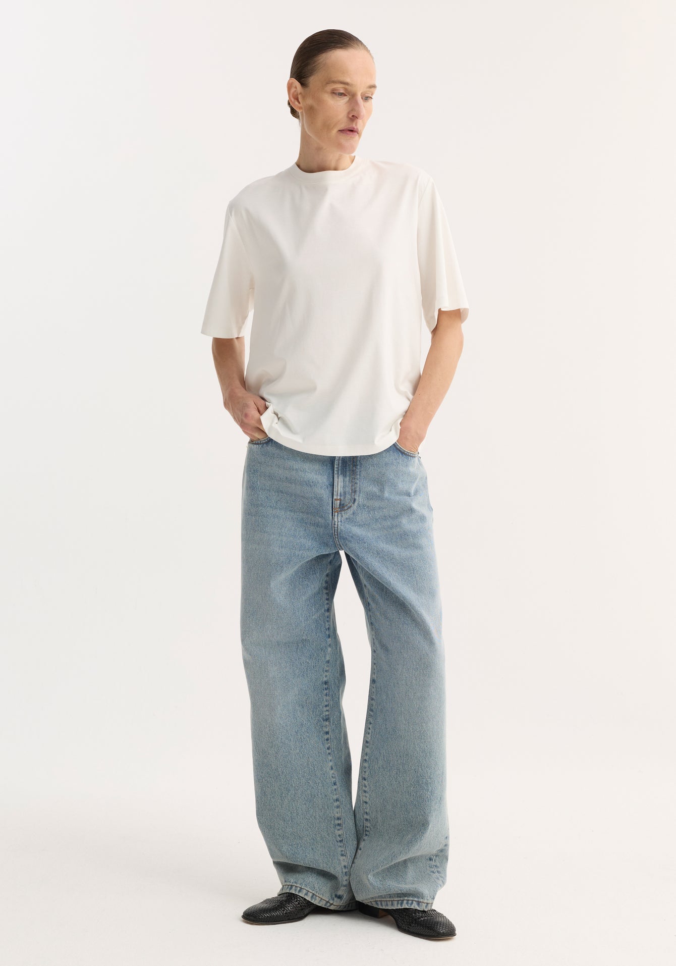 Róhe – Oversized Cotton Silk T-Shirt - Off White