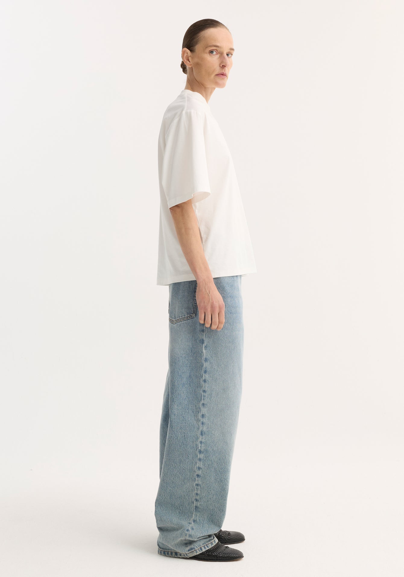 Róhe – Oversized Cotton Silk T-Shirt - Off White