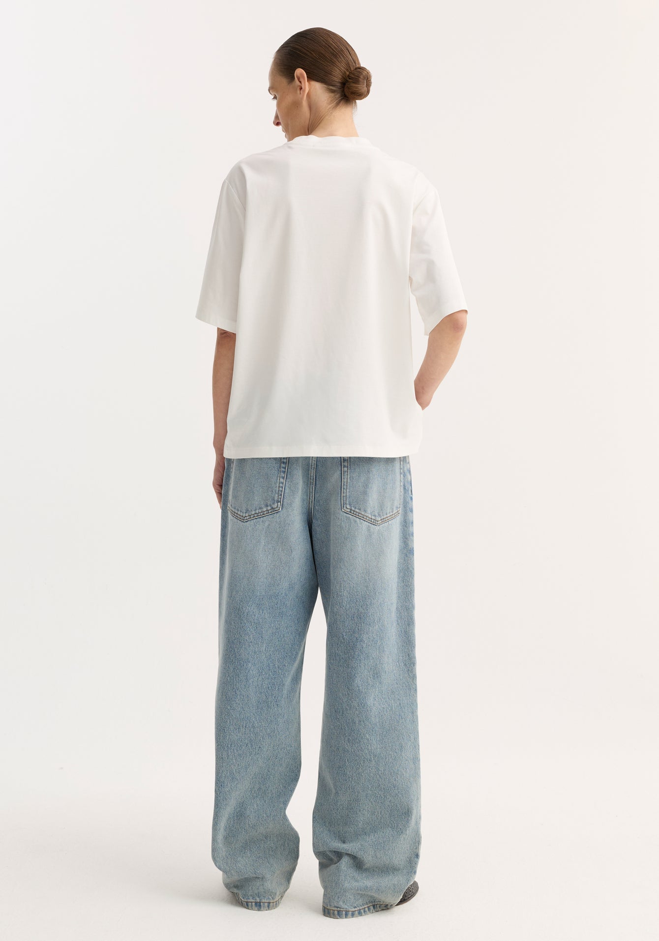 Róhe – Oversized Cotton Silk T-Shirt - Off White