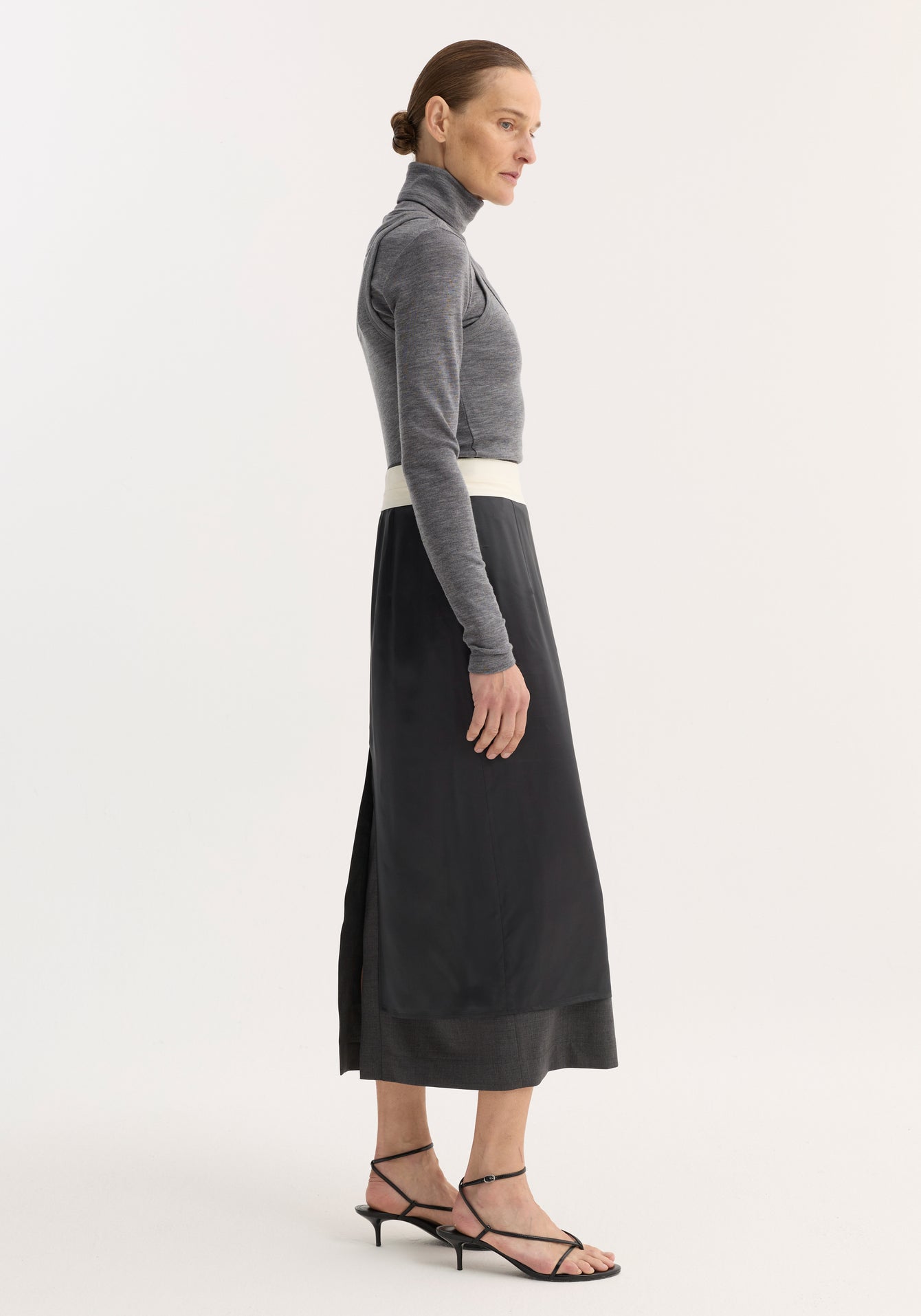 Róhe - Inside-Out Skirt - Dark Grey Melange
