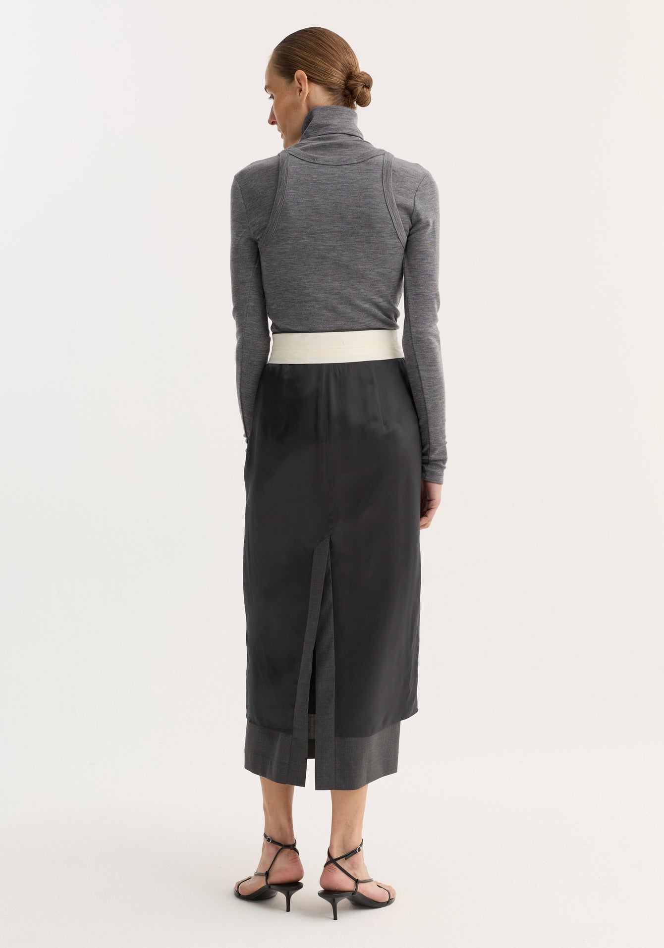 Róhe - Inside-Out Skirt - Dark Grey Melange