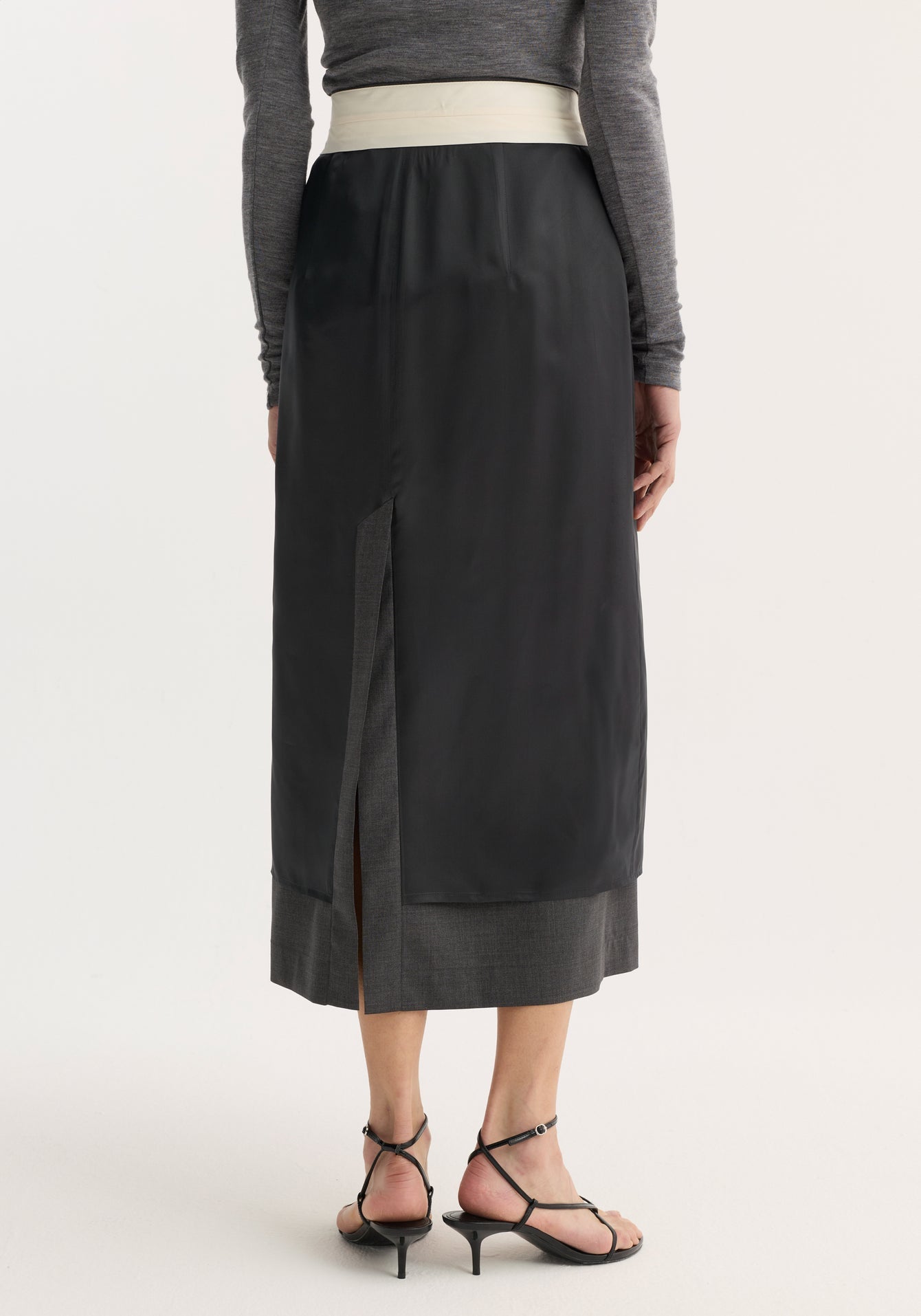 Róhe - Inside-Out Skirt - Dark Grey Melange
