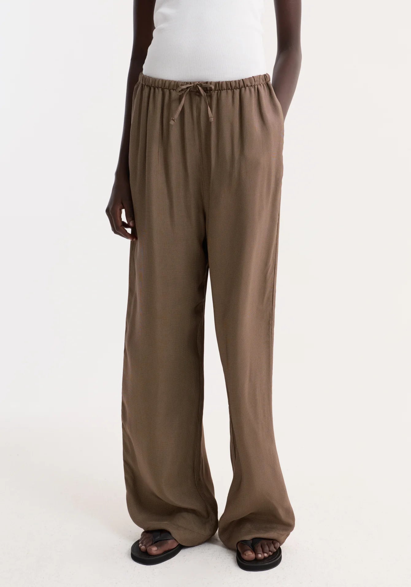 Róhe - Trousers - Brown Mini Check
