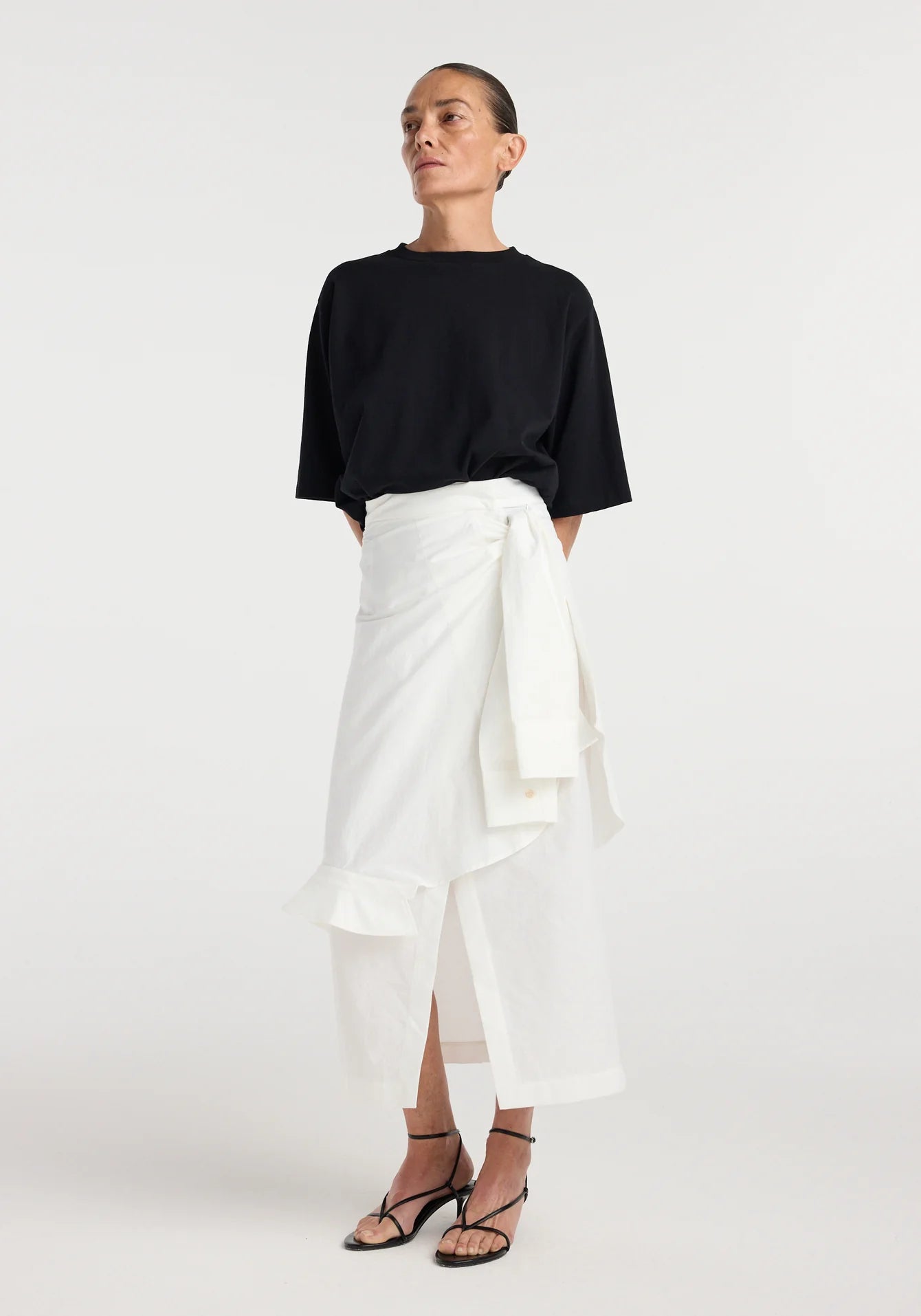 Róhe - Shirt-Wrap Detailed Skirt - Optic White