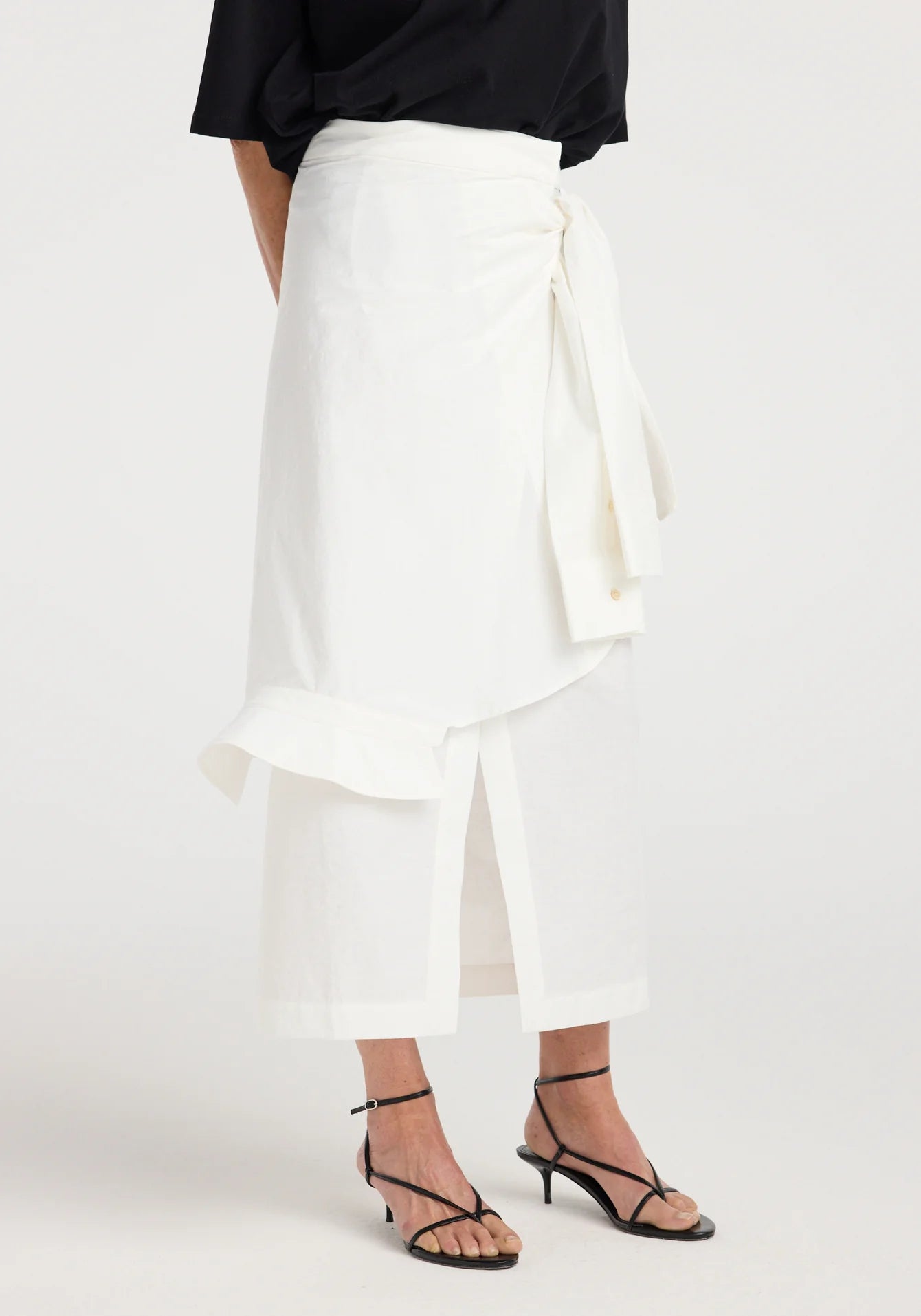 Róhe - Shirt-Wrap Detailed Skirt - Optic White