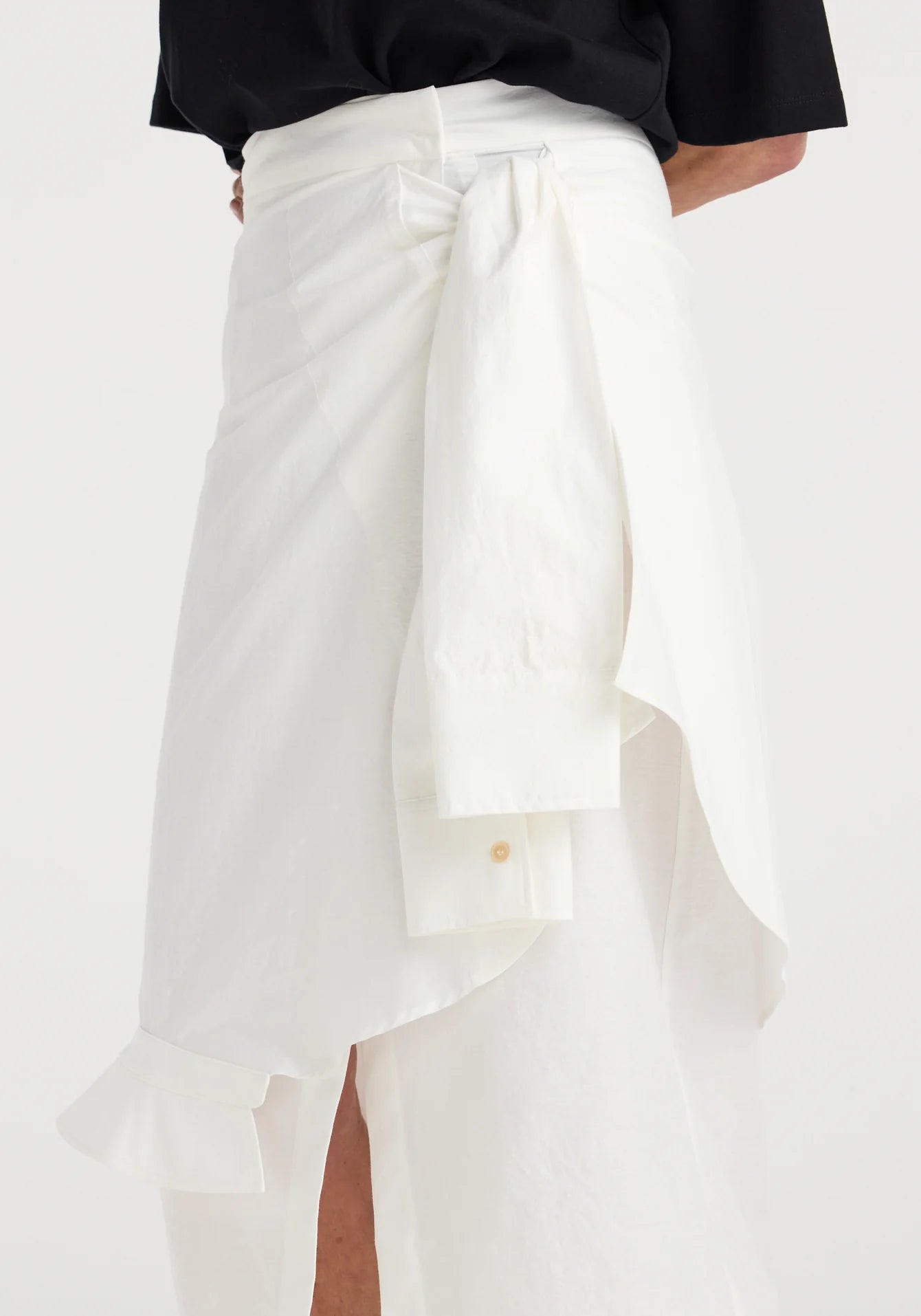 Róhe - Shirt-Wrap Detailed Skirt - Optic White