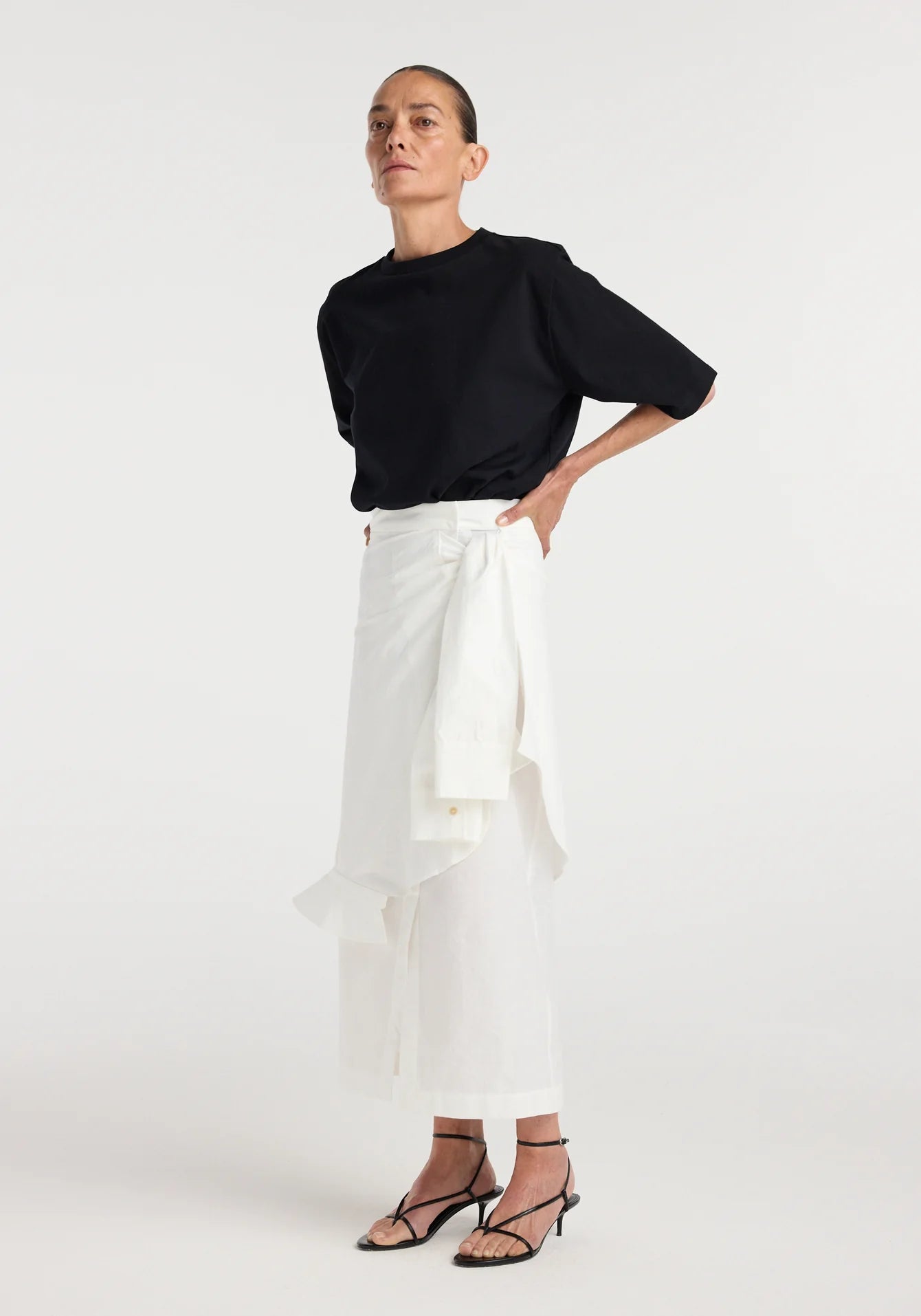 Róhe - Shirt-Wrap Detailed Skirt - Optic White