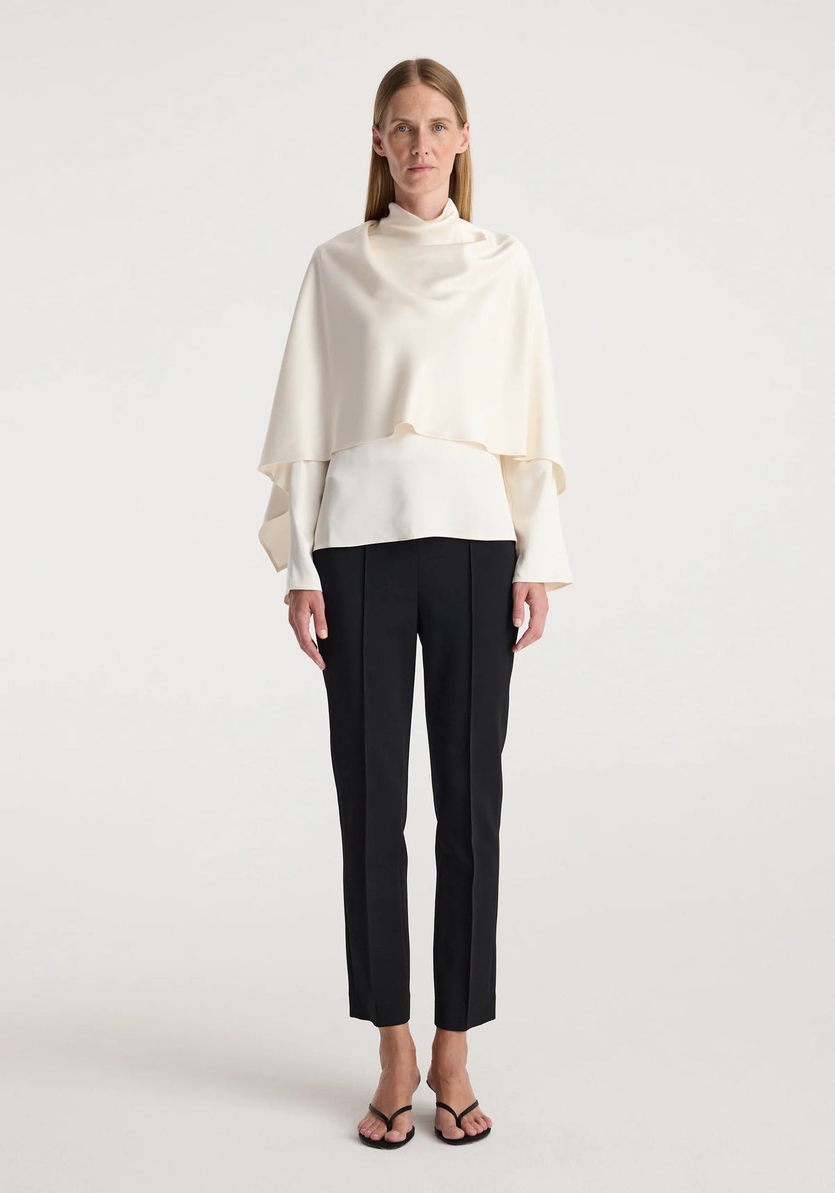 Róhe - Satin Cape Top - Cream