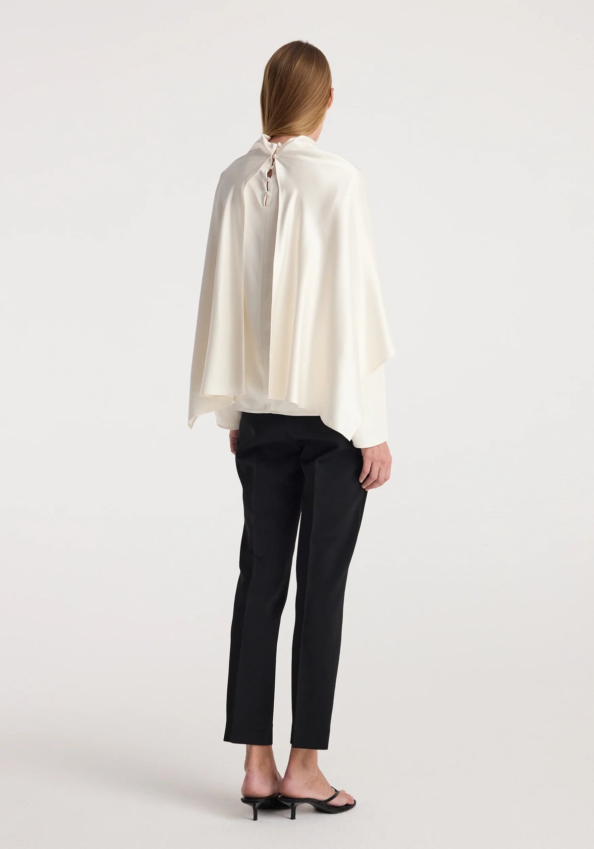 Róhe - Satin Cape Top - Cream