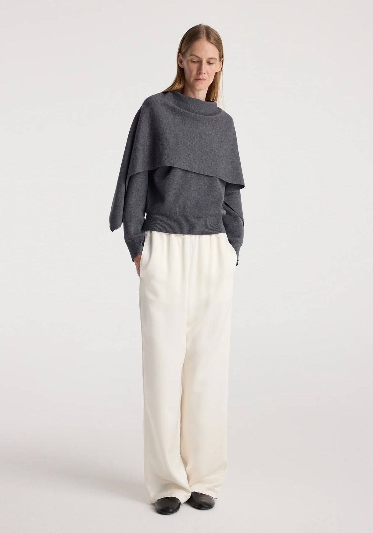 Róhe - Cape Jumper - Dark Grey Melange