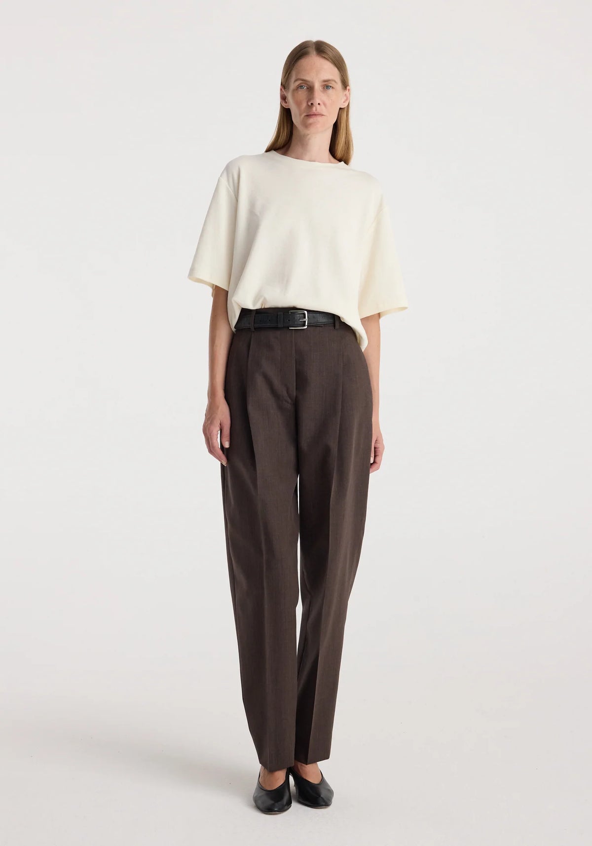 Róhe - Daria Pleat Trousers - Dark Brown
