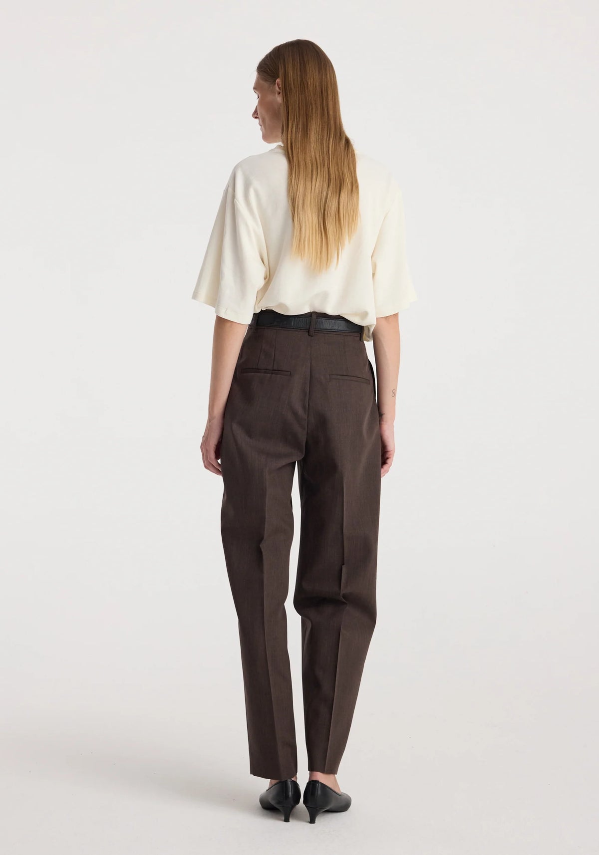 Róhe - Daria Pleat Trousers - Dark Brown