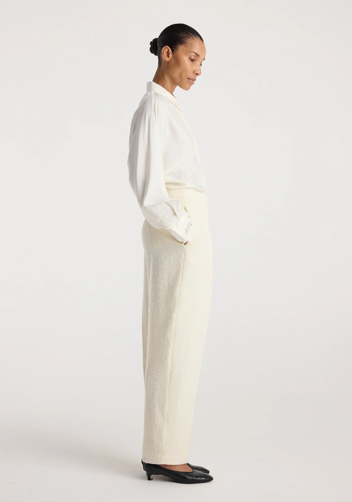 Róhe - Puck Bouclé Tailored Trousers - Cream