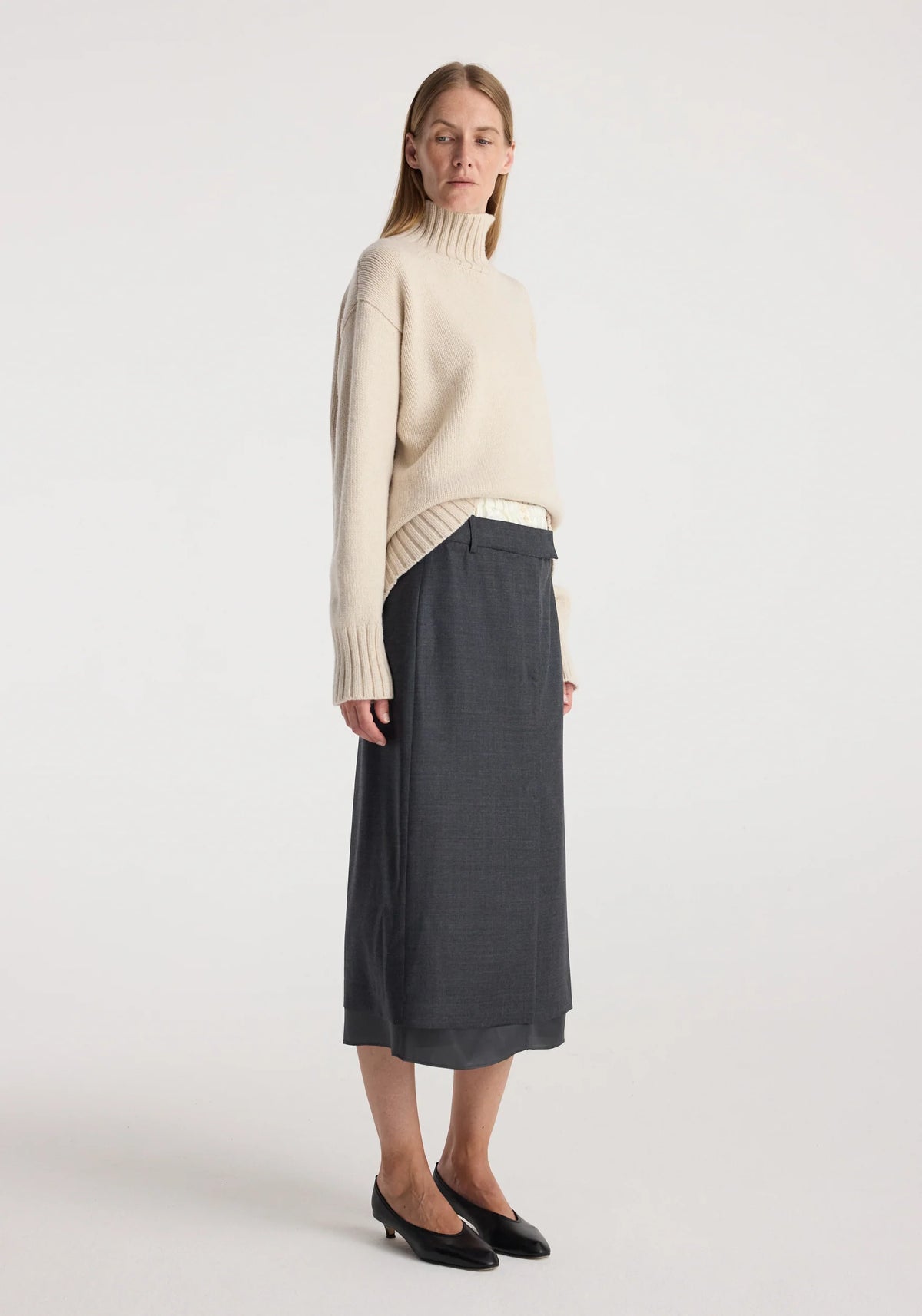 Róhe - Boxer Detailed Skirt - Dark Grey Melange