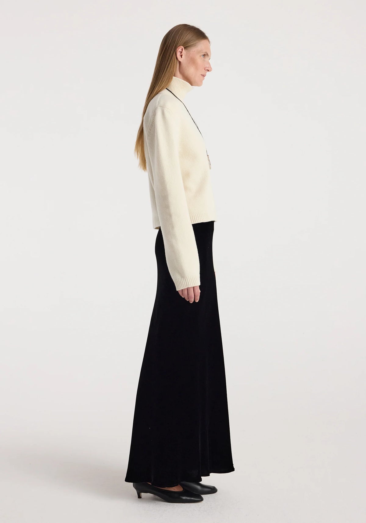 Róhe - Fluid Velvet Skirt - Black
