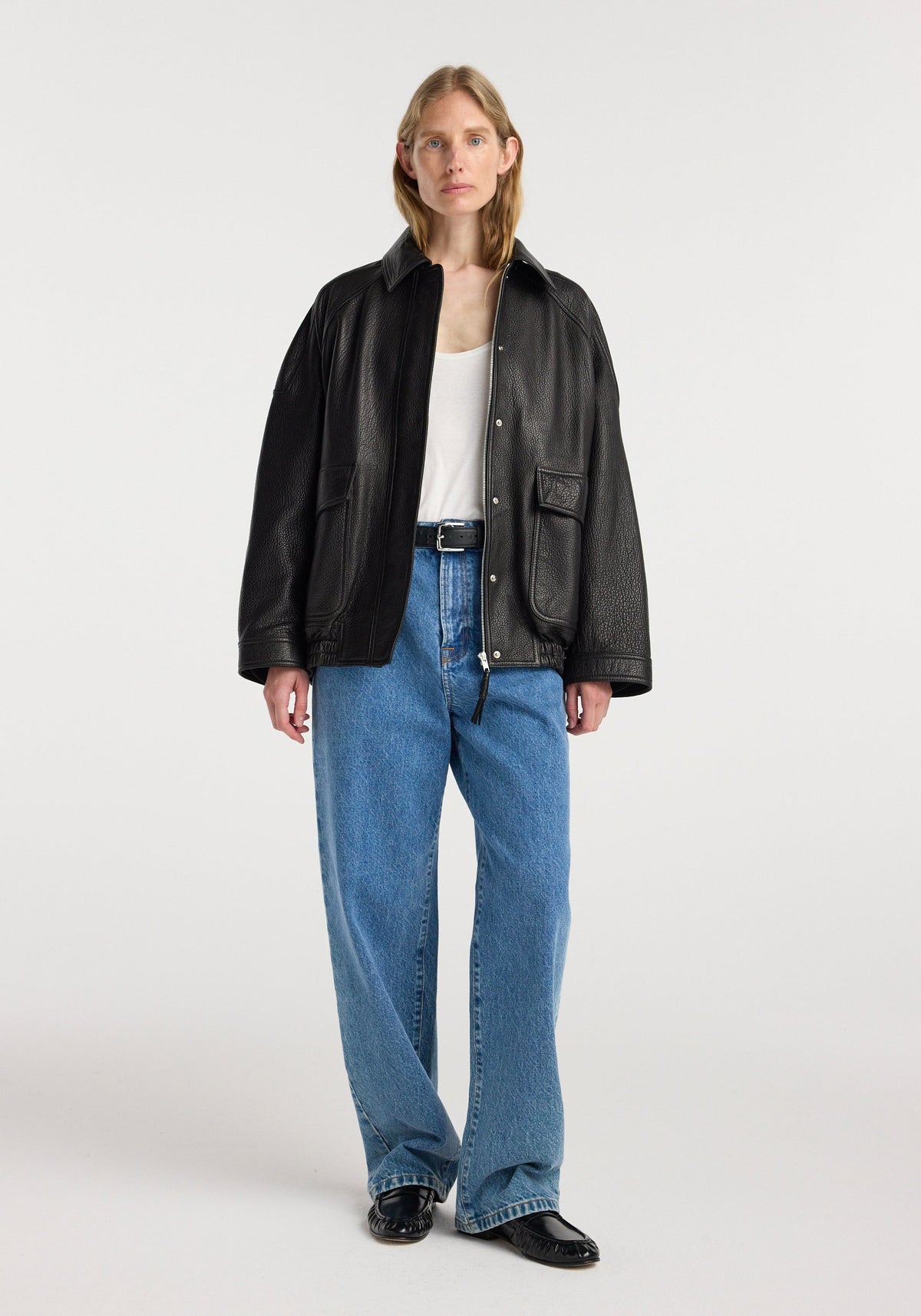 Róhe - Grain Nappa Aviator Jacket - Black