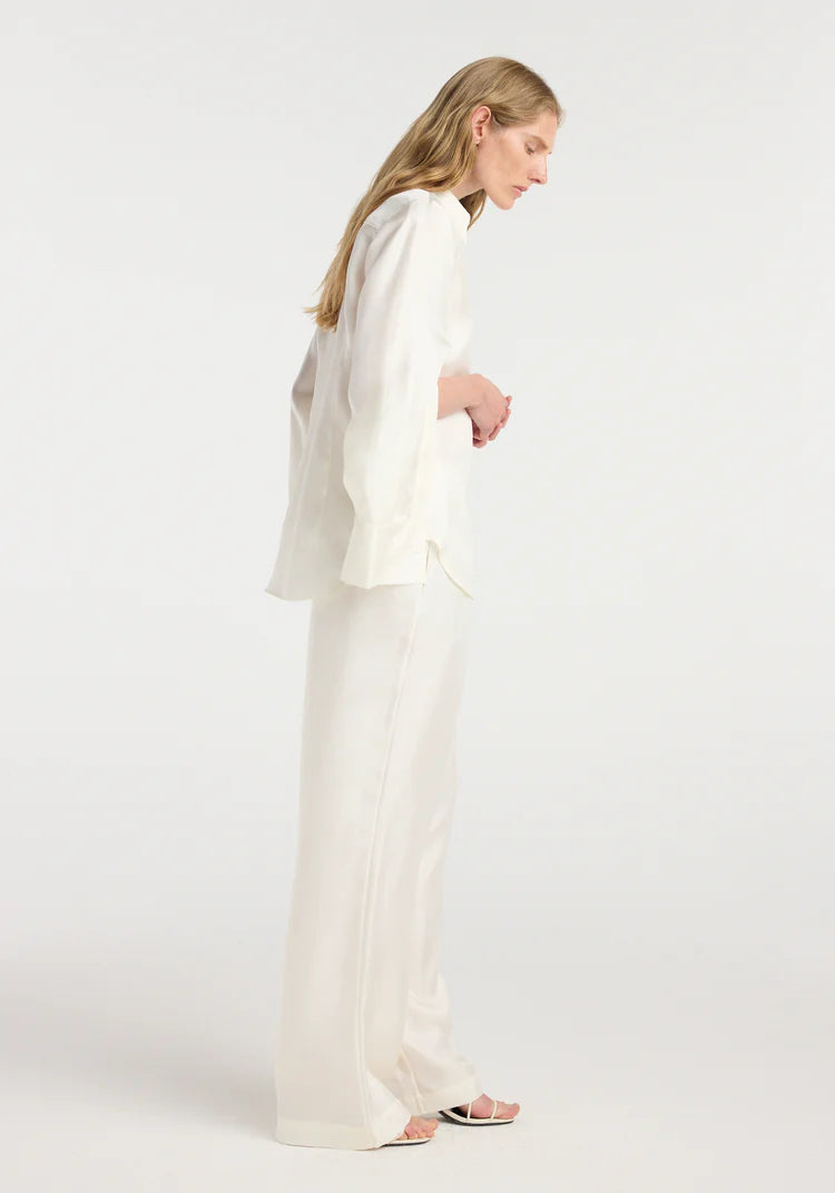 Róhe - Silk Open-Sleeve Shirt - Cream