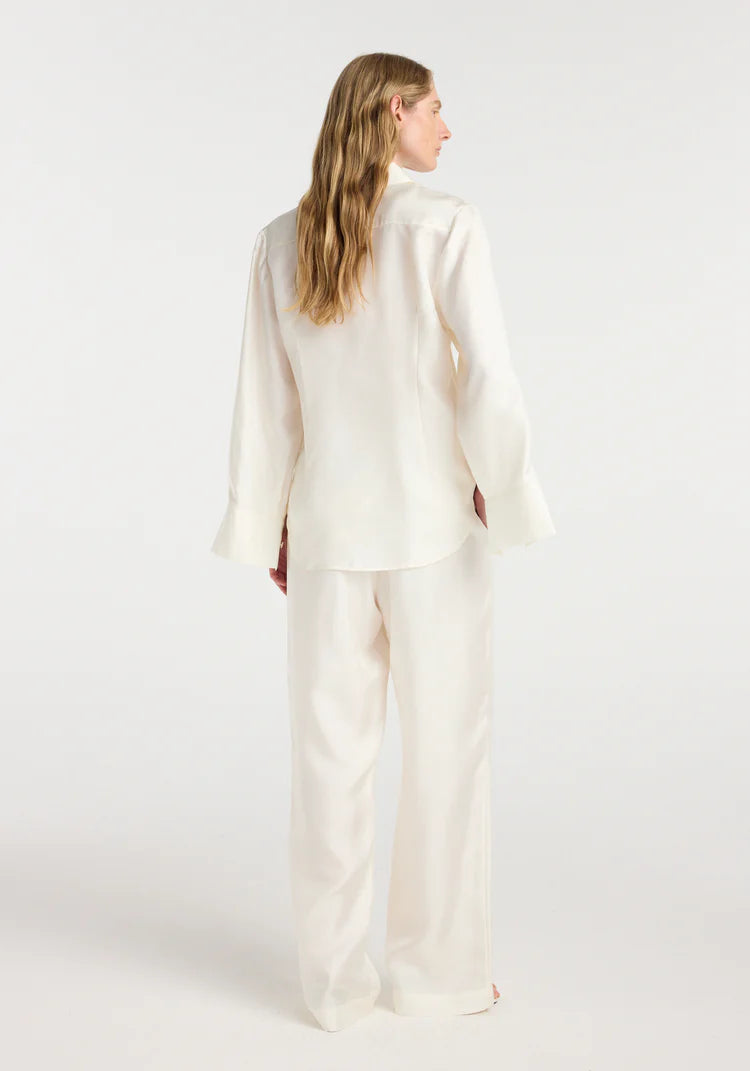 Róhe - Silk Open-Sleeve Shirt - Cream