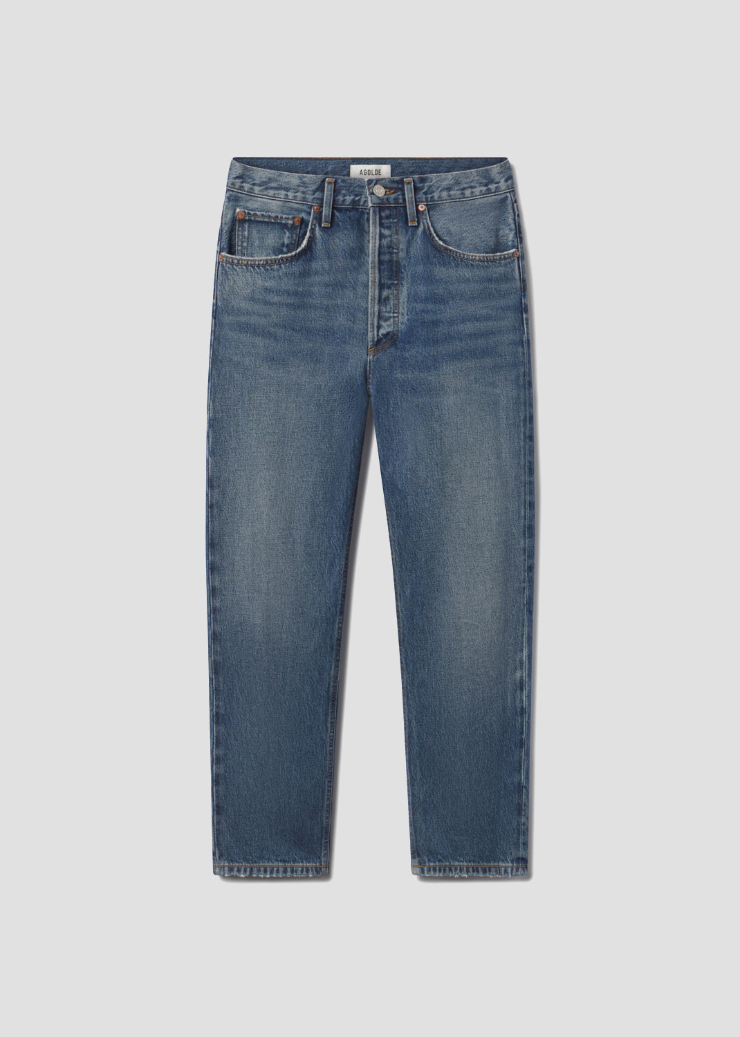 Agolde - Crop Mid Rise Straight Jeans - Blue