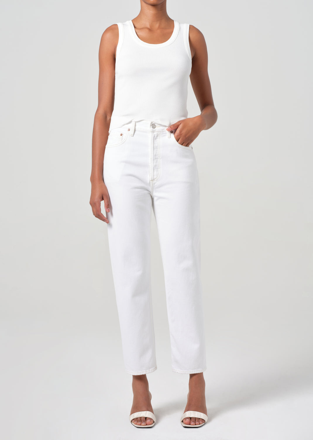 Agolde - Pinch Waist Crop Jeans - White