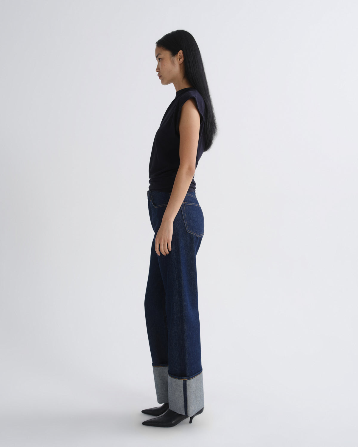 Agolde - Cuffed Straight Leg Jeans - Deep Indigo