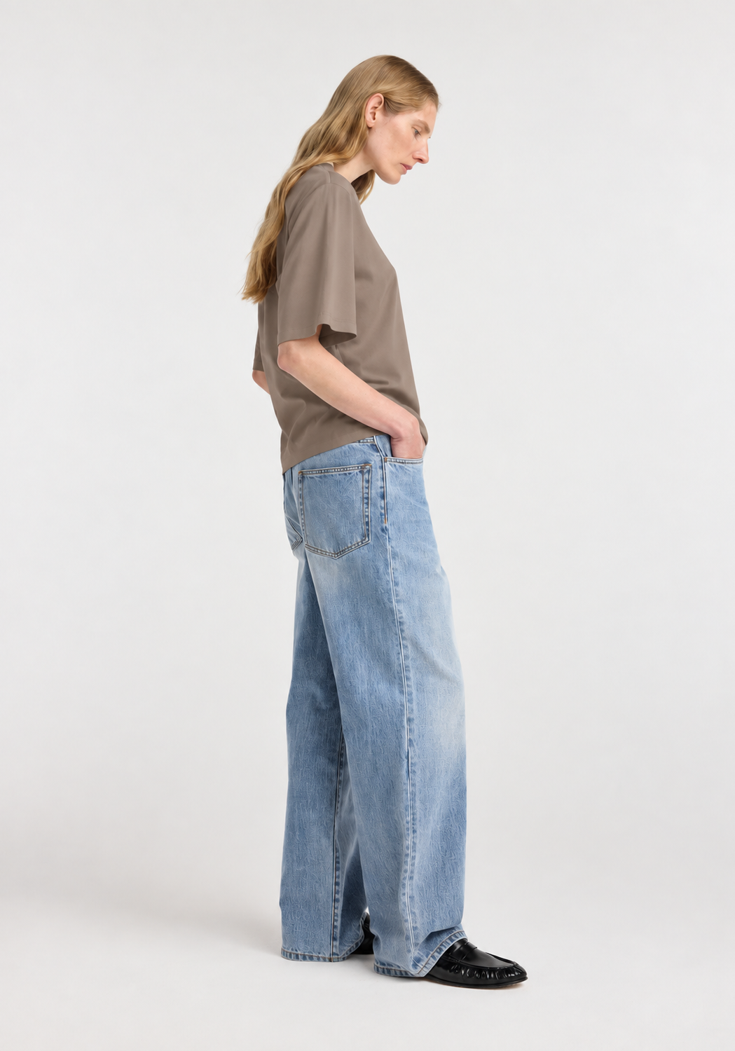 Róhe - Oversized Cotton Silk T-Shirt - Taupe