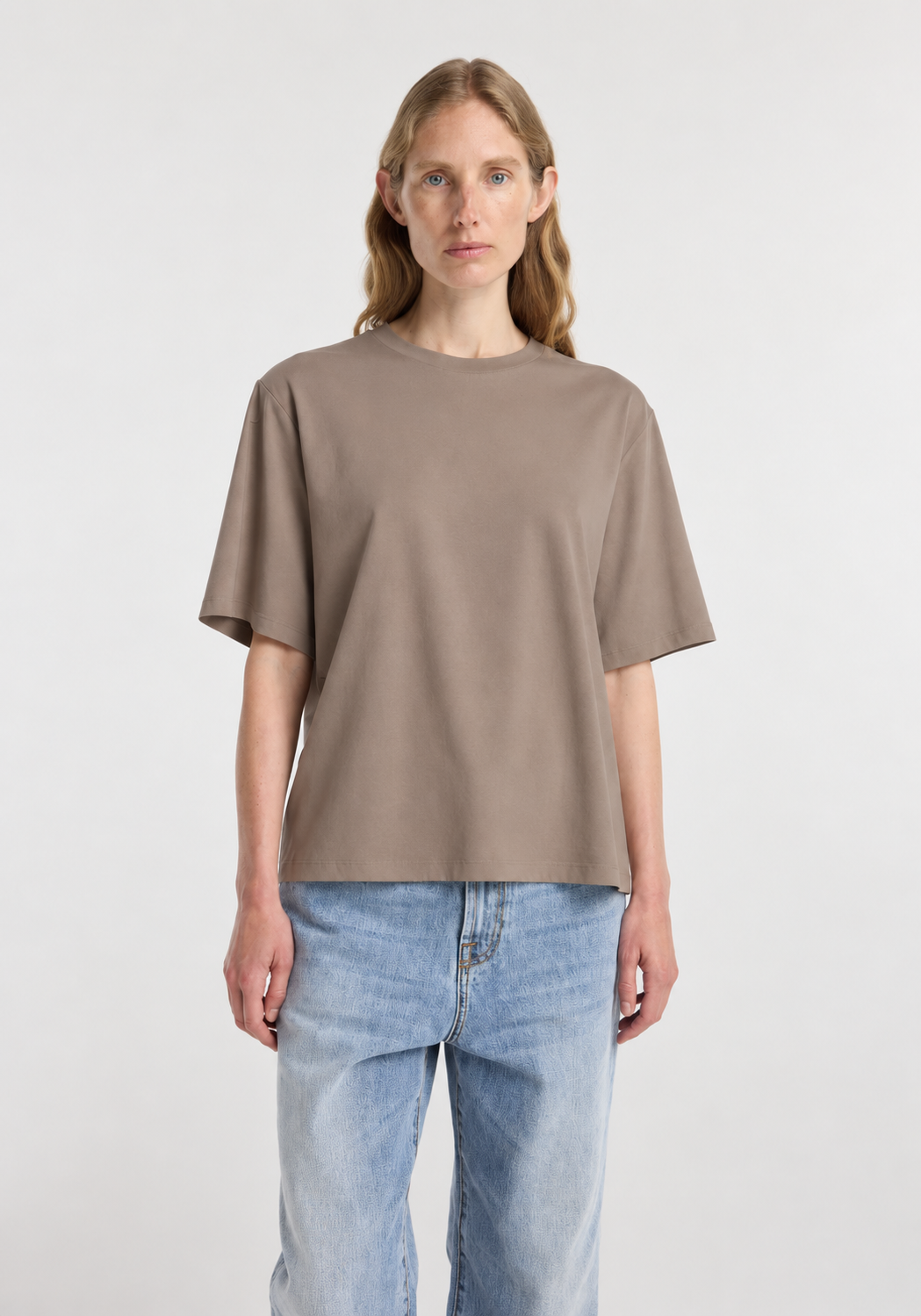 Róhe - Oversized Cotton Silk T-Shirt - Taupe