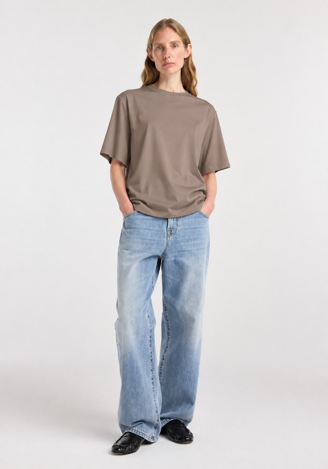Róhe - Oversized Cotton Silk T-Shirt - Taupe