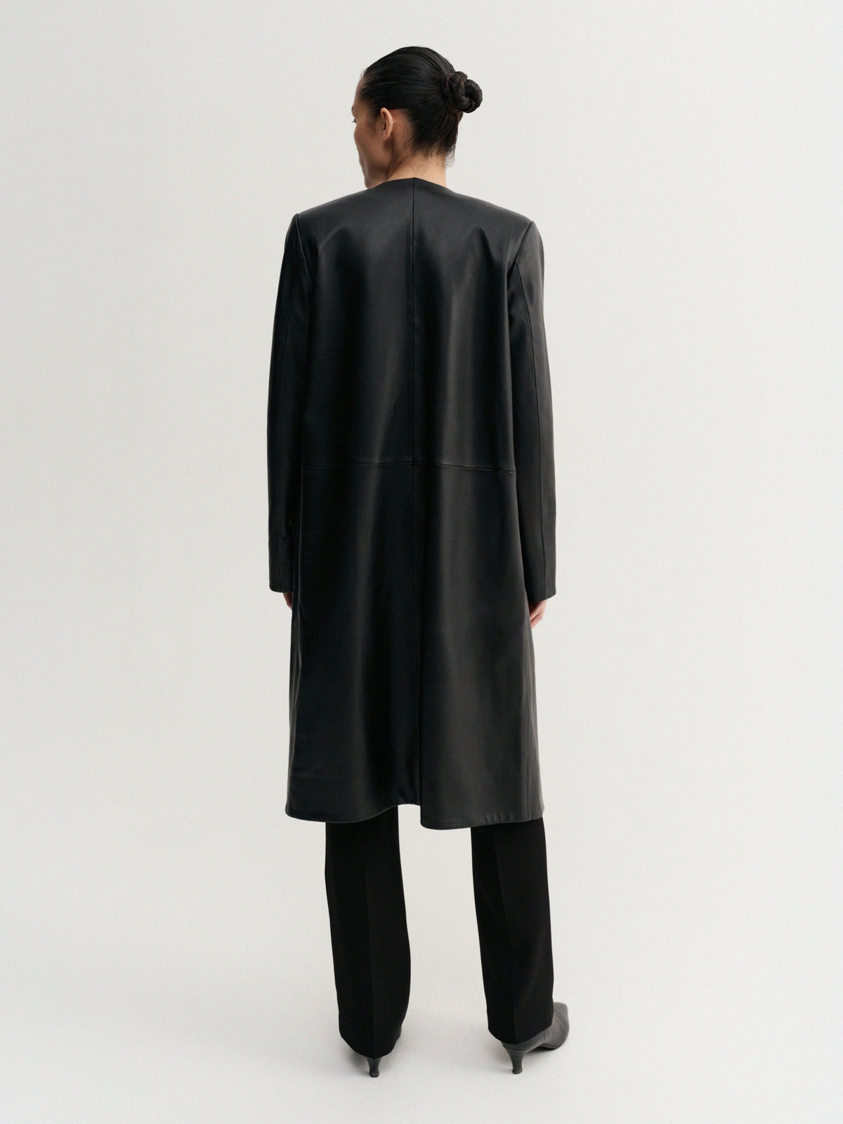 Almada Label - Leather Coat - Black