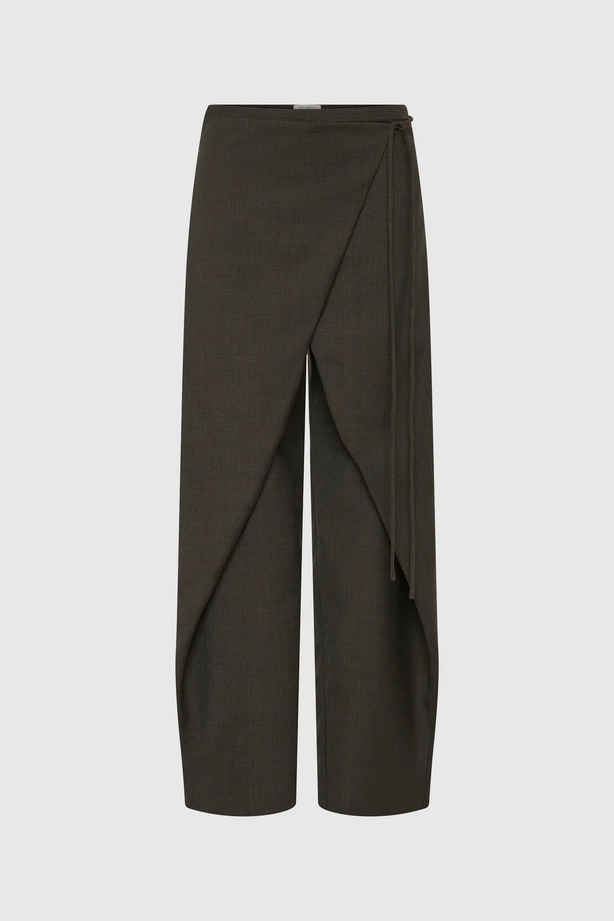St. Agni - Wool-Blend Wrap Trousers - Umber