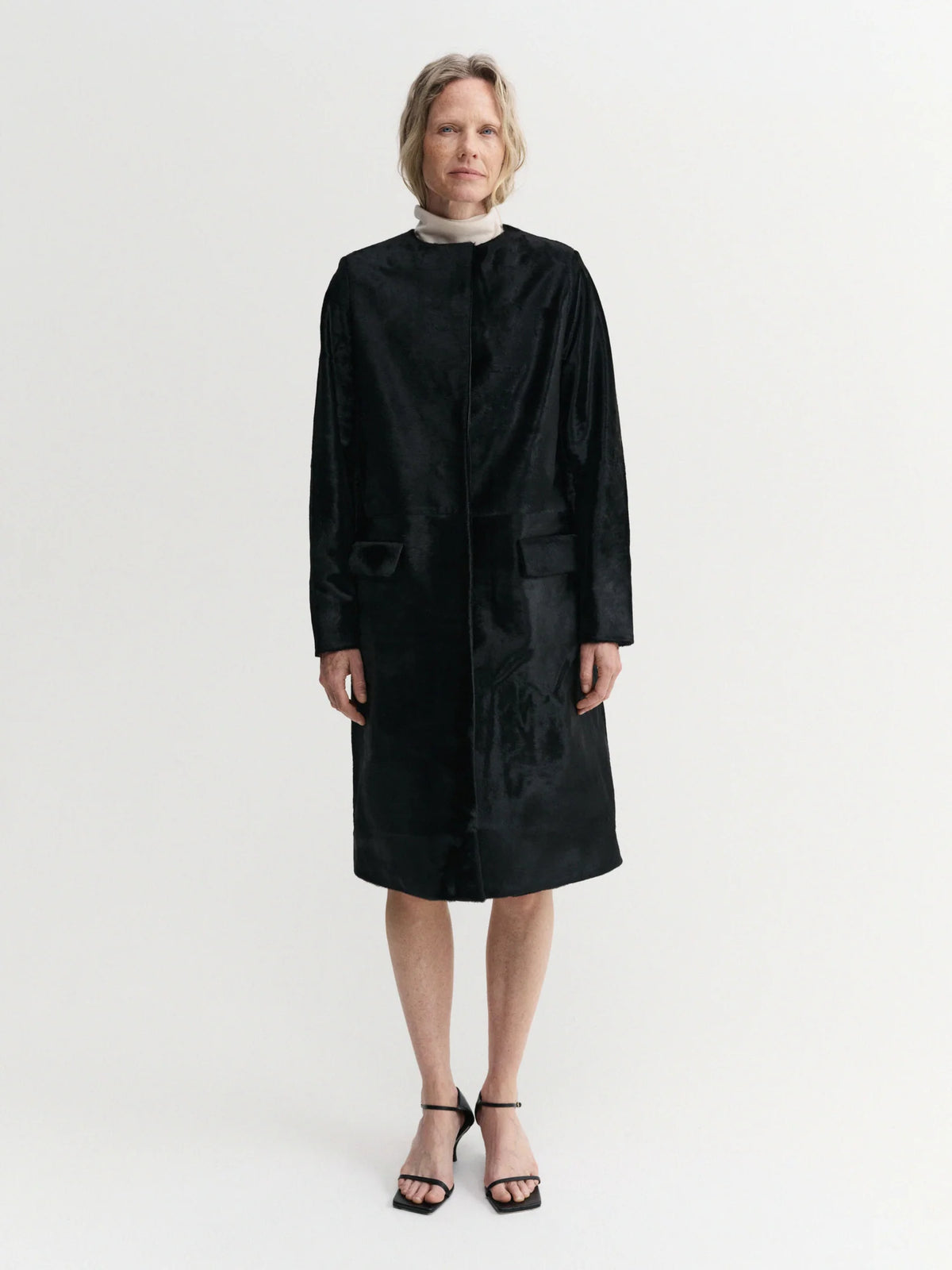 Almada Label - Pony Leather Coat - Black