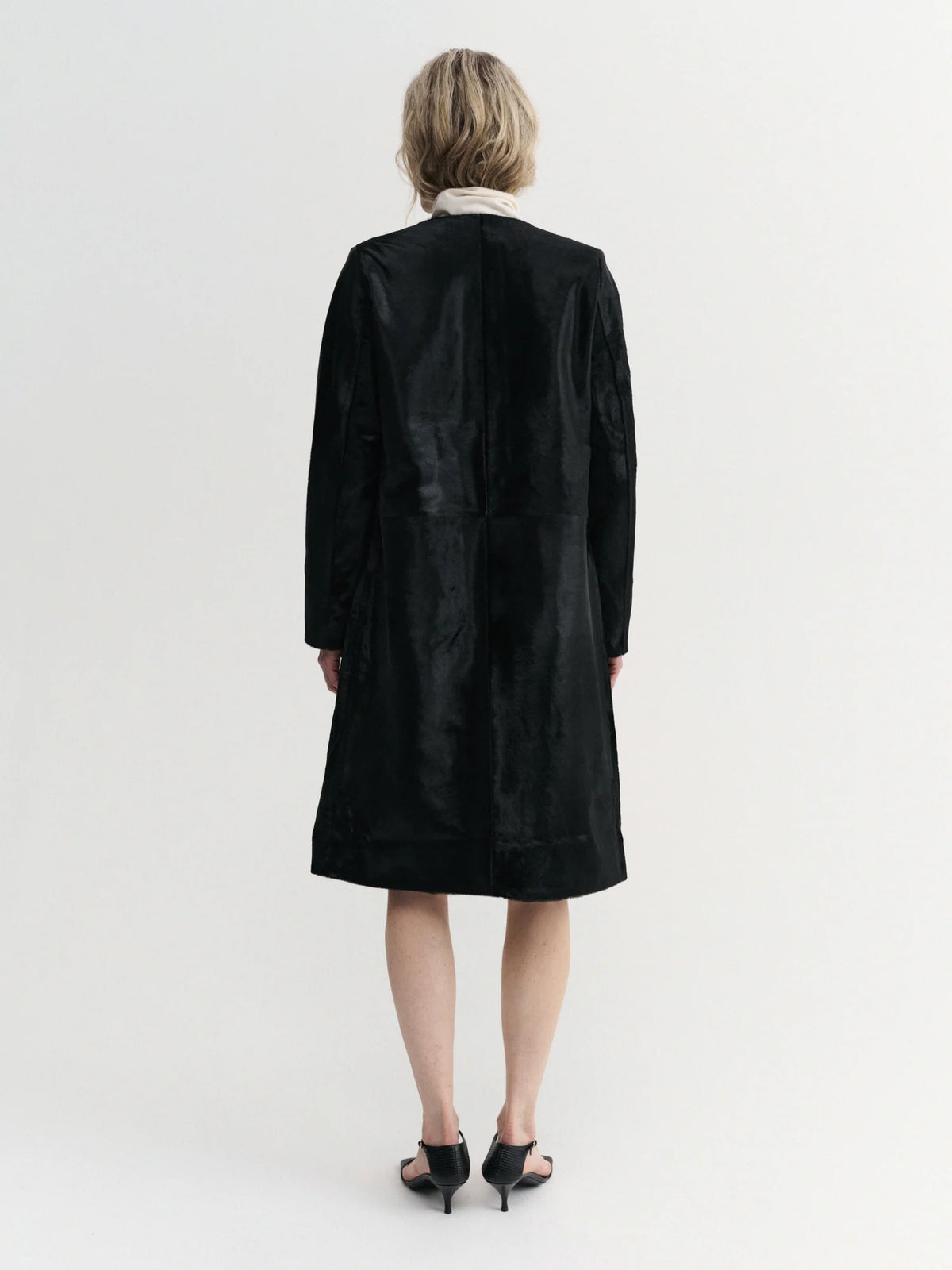 Almada Label - Pony Leather Coat - Black